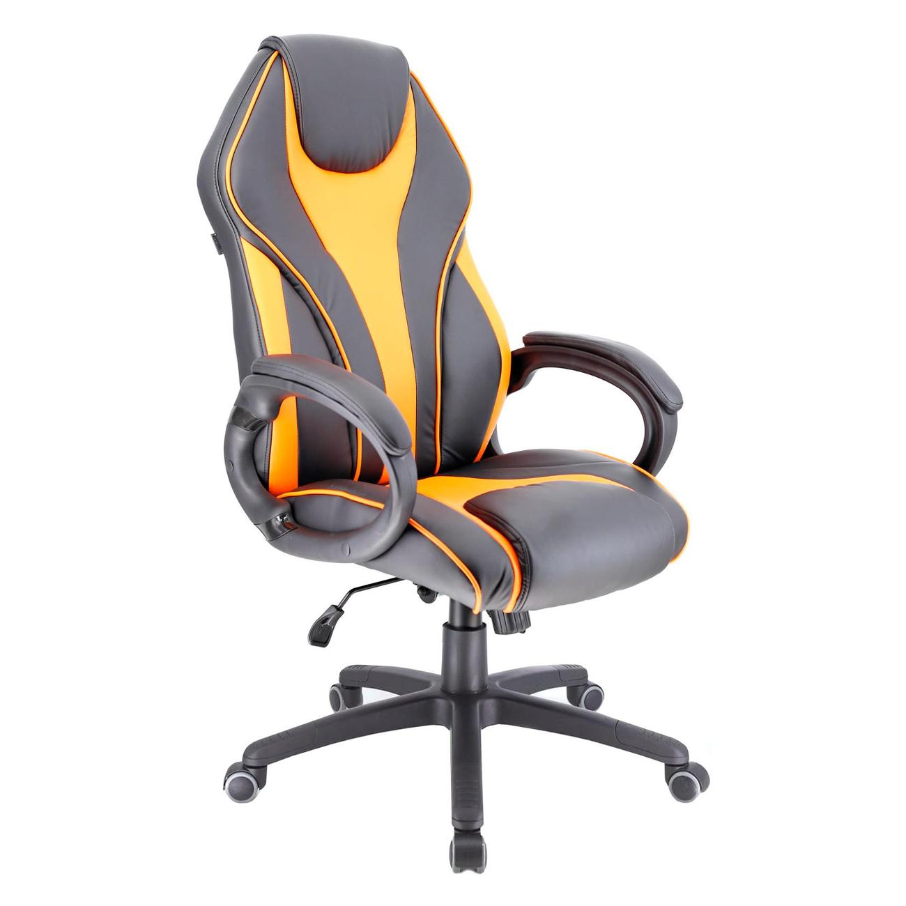 Кресло компьютерное игровое Everprof Wing TM, экокожа, Orange (черный/оранжевый)