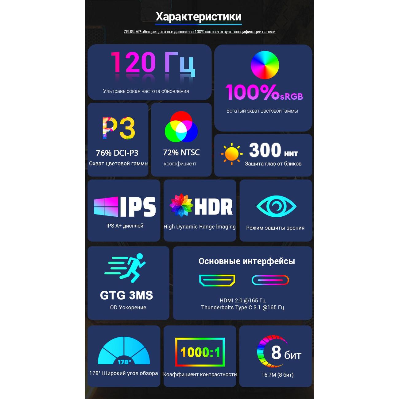 Портативный монитор Zeuslap P16