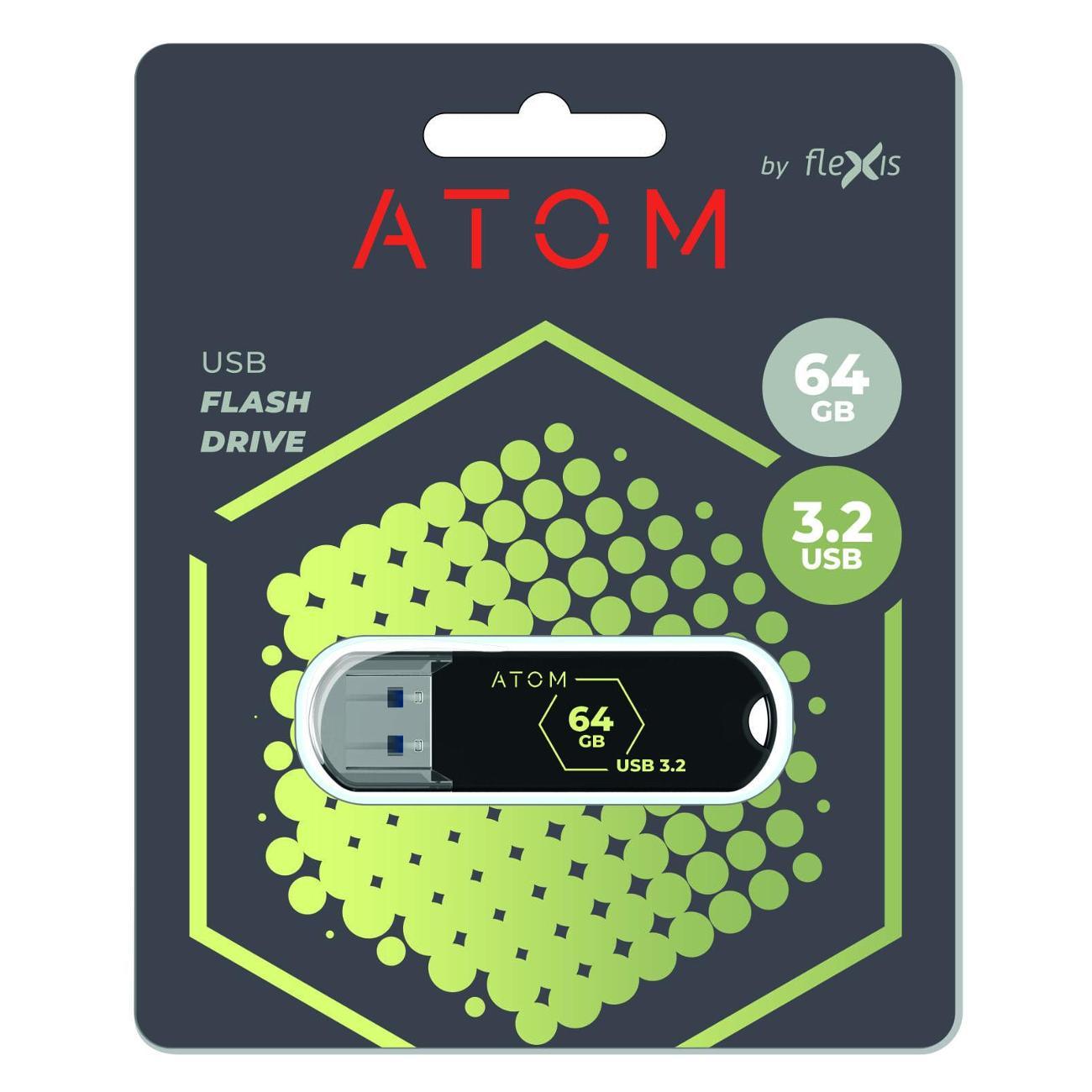 Флеш-диск Atom 64GB USB3.1 AUSB3H2BK/64GB