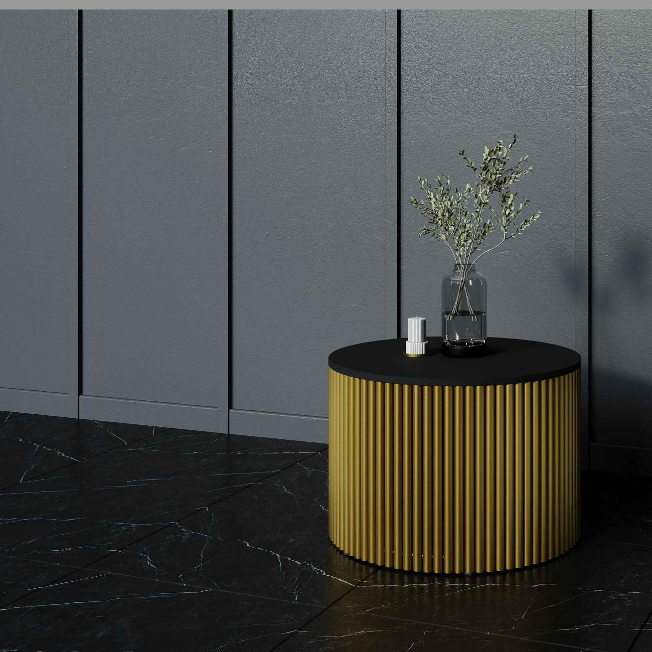 Столик журнальный GENGLASS TRUBIS Wood M золотой