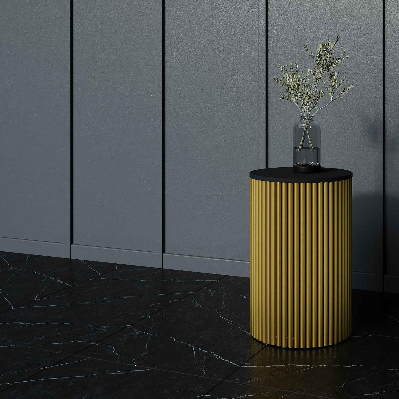 Столик журнальный GENGLASS TRUBIS Wood S золотой