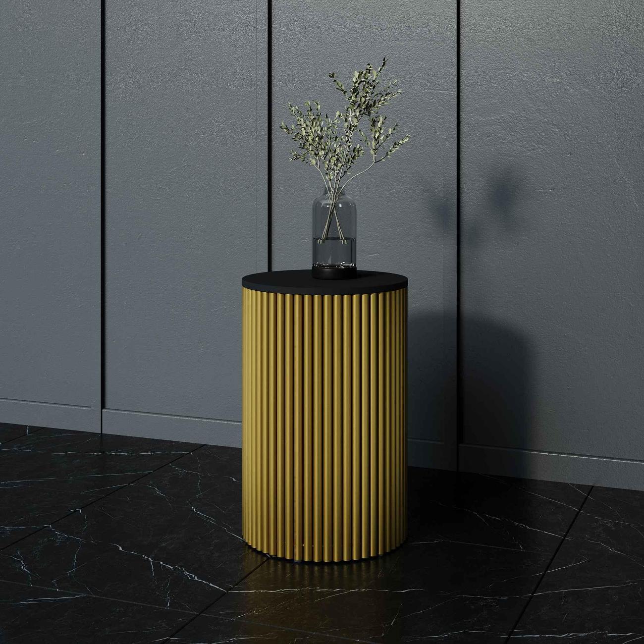 Столик журнальный GENGLASS TRUBIS Wood S золотой