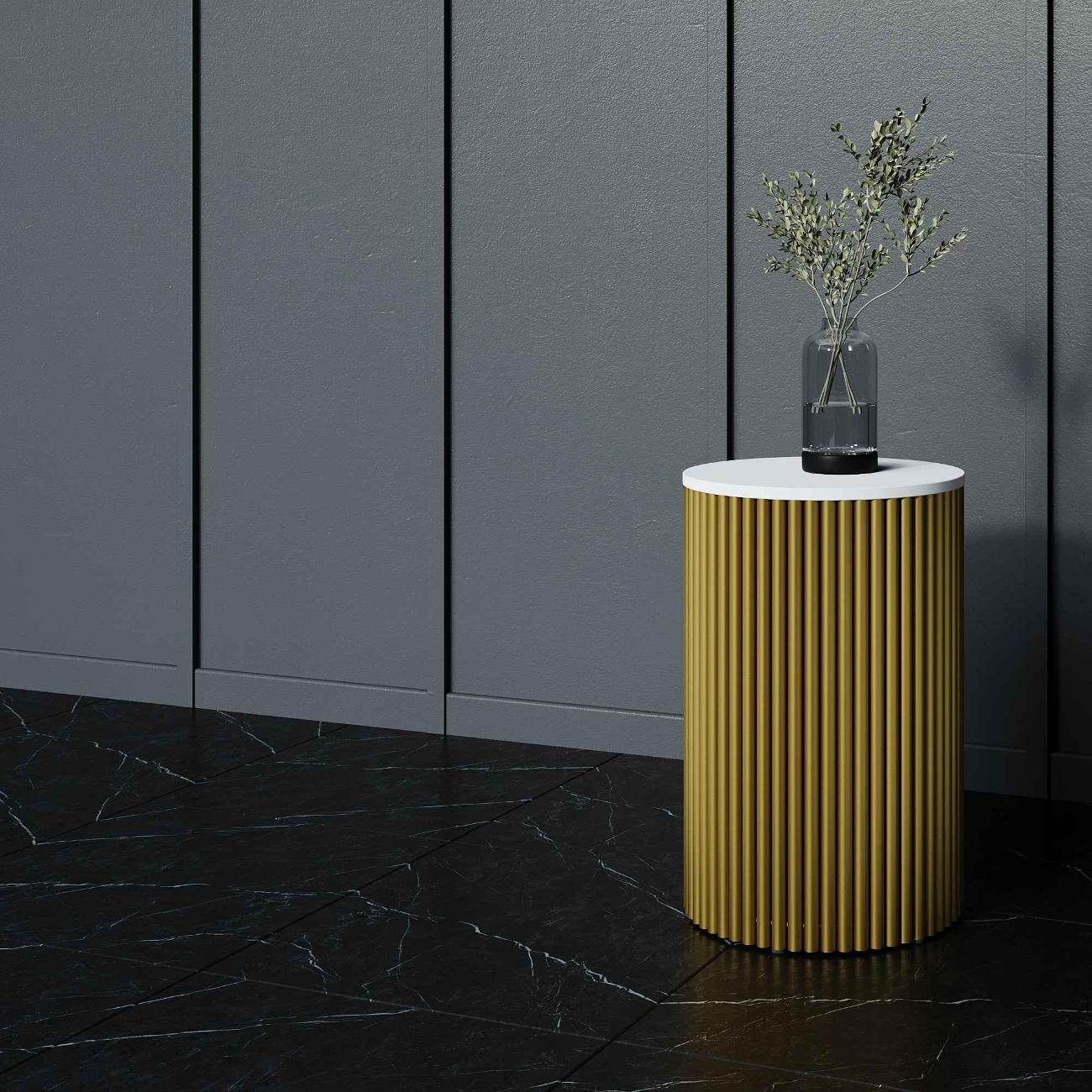 Столик журнальный GENGLASS TRUBIS Wood S золотой