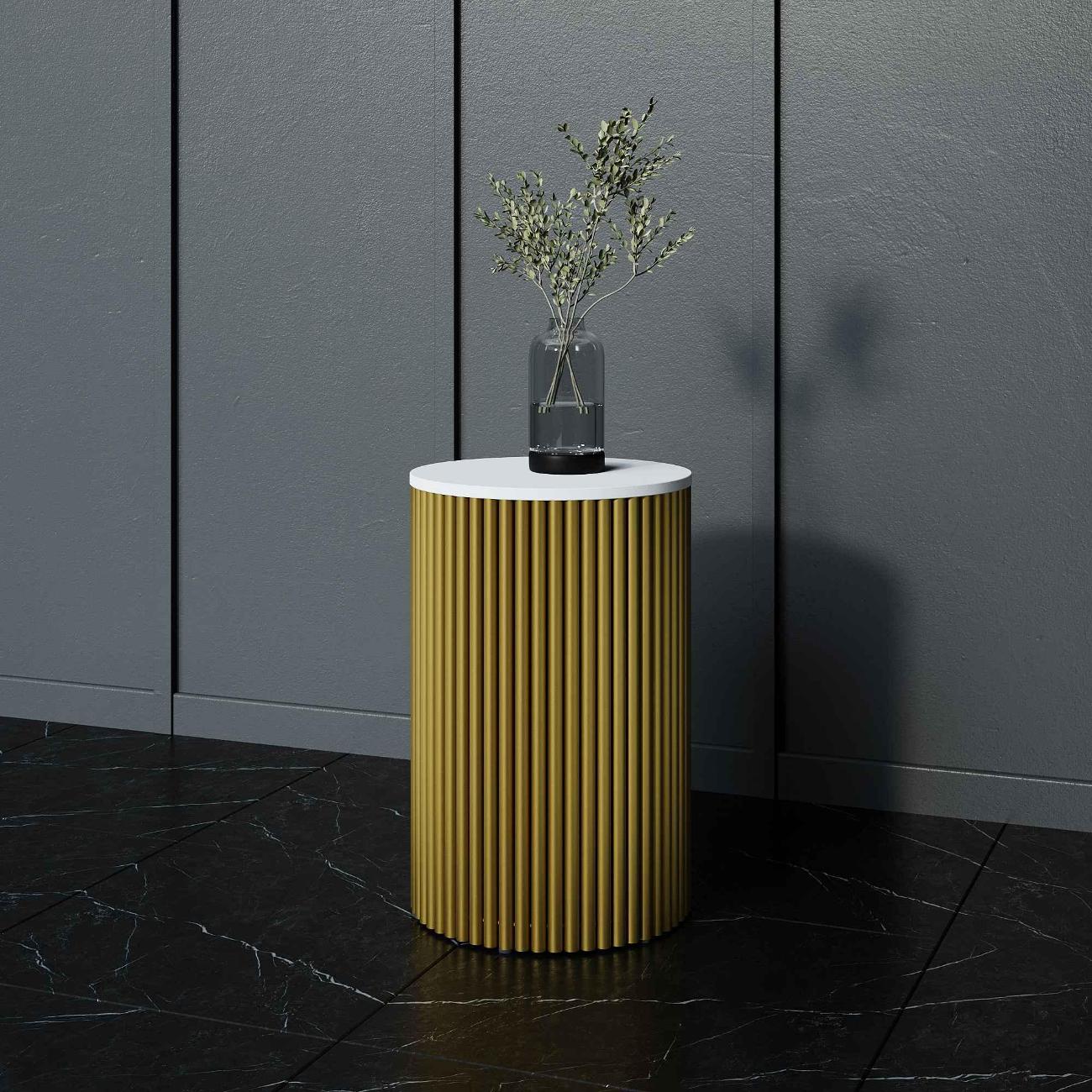 Столик журнальный GENGLASS TRUBIS Wood S золотой