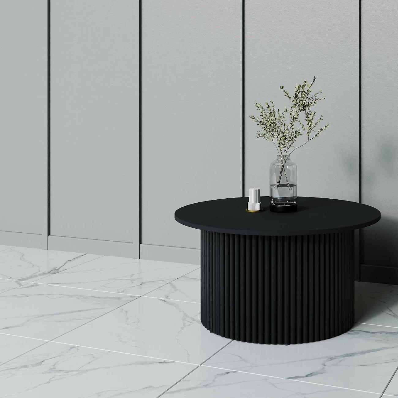 Столик журнальный GENGLASS TRUBIS Wood M черный