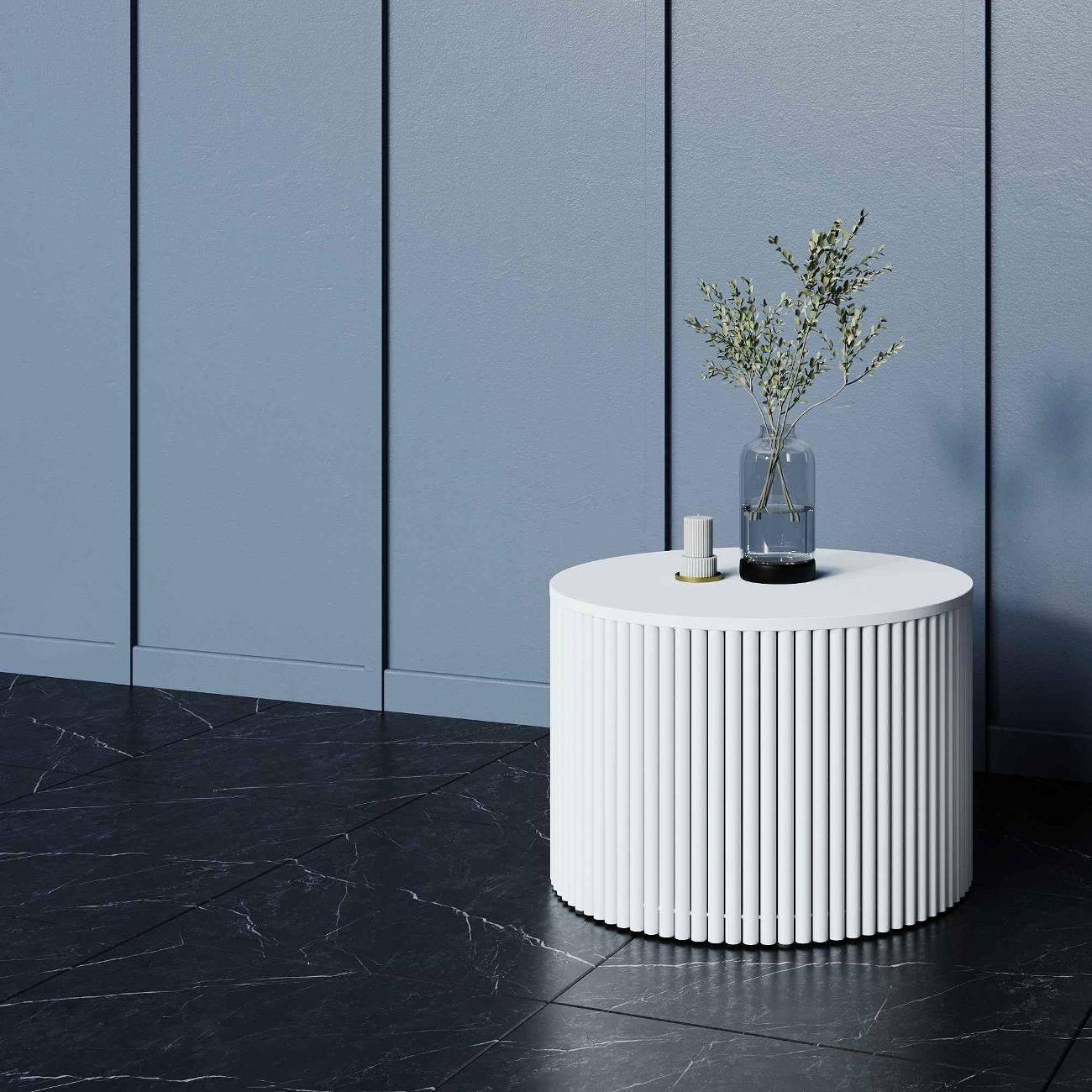 Столик журнальный GENGLASS TRUBIS Wood M белый