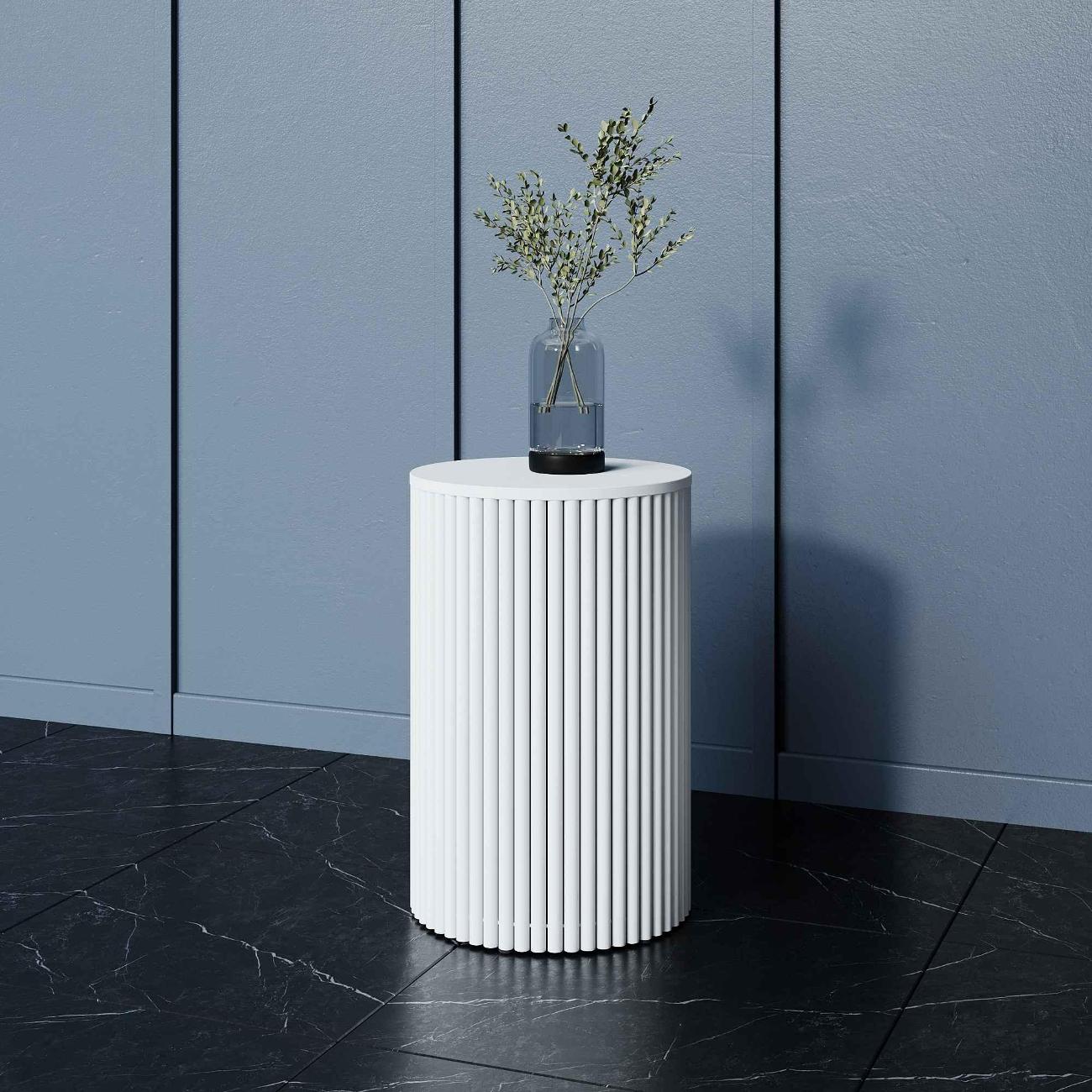 Столик журнальный GENGLASS TRUBIS Wood S белый