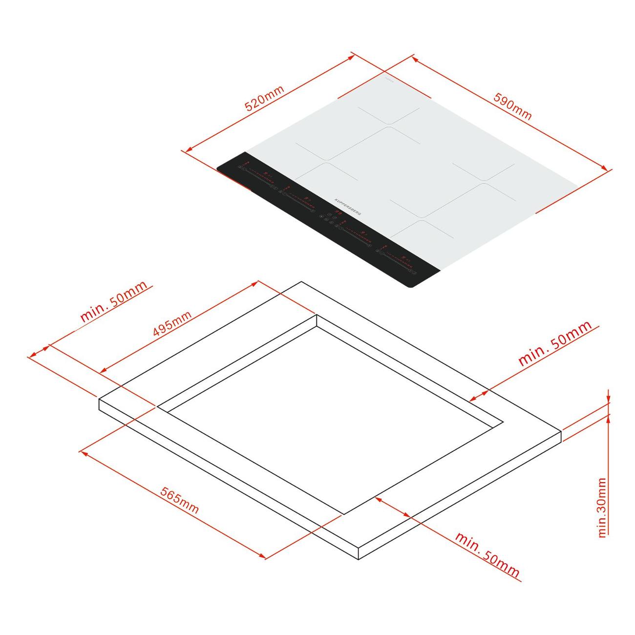 Встраиваемая индукционная панель независимая Kuppersberg ICI 622 W