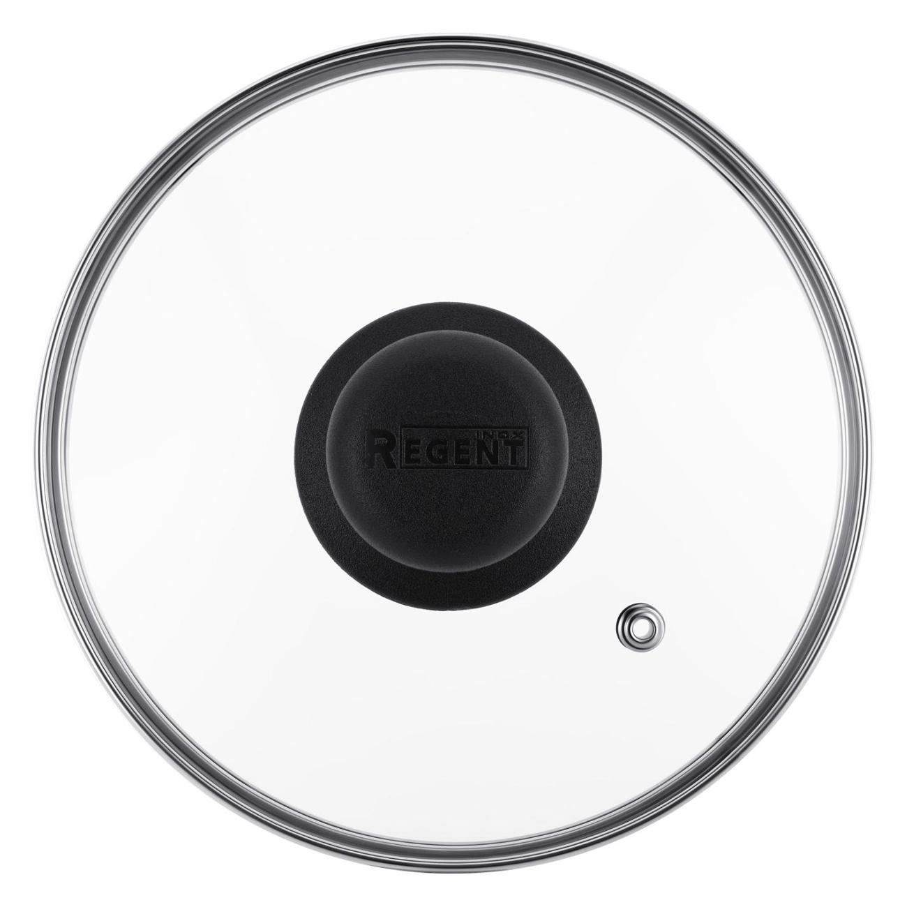 Крышка стеклянная 16см REGENT inox с пароотводом