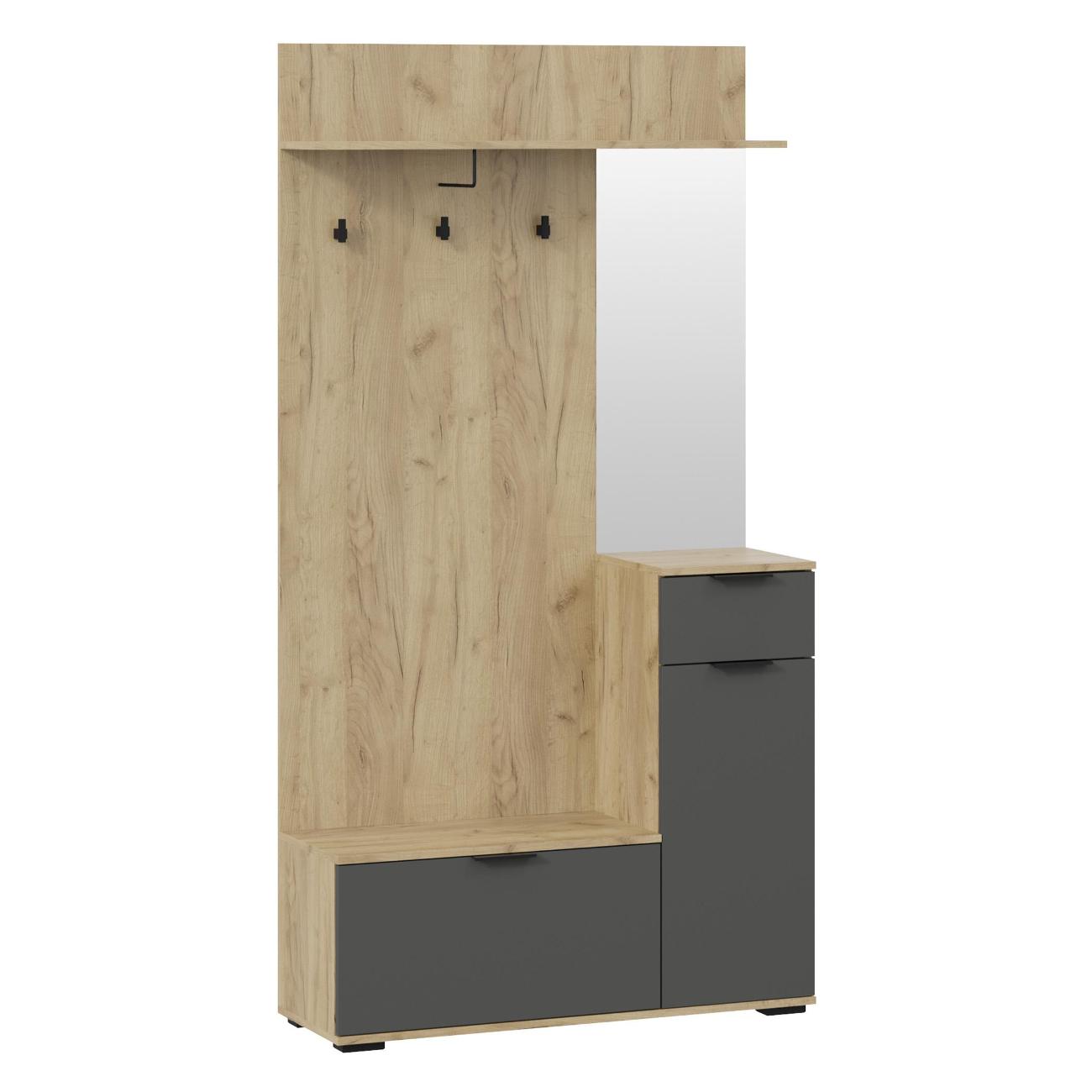 Шкаф для прихожей Трия Эвита Секция Тип 1, Дуб золотой/Графит