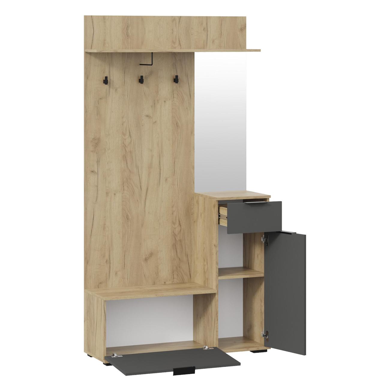 Шкаф для прихожей Трия Эвита Секция Тип 1, Дуб золотой/Графит