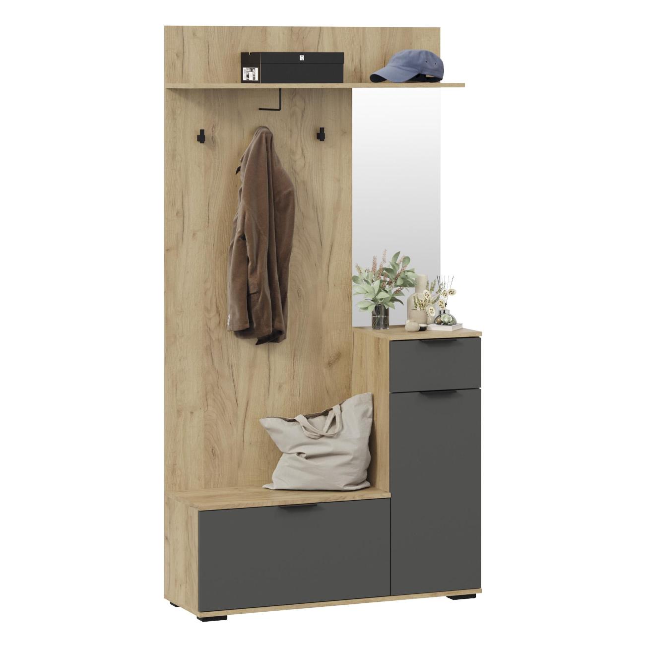 Шкаф для прихожей Трия Эвита Секция Тип 1, Дуб золотой/Графит