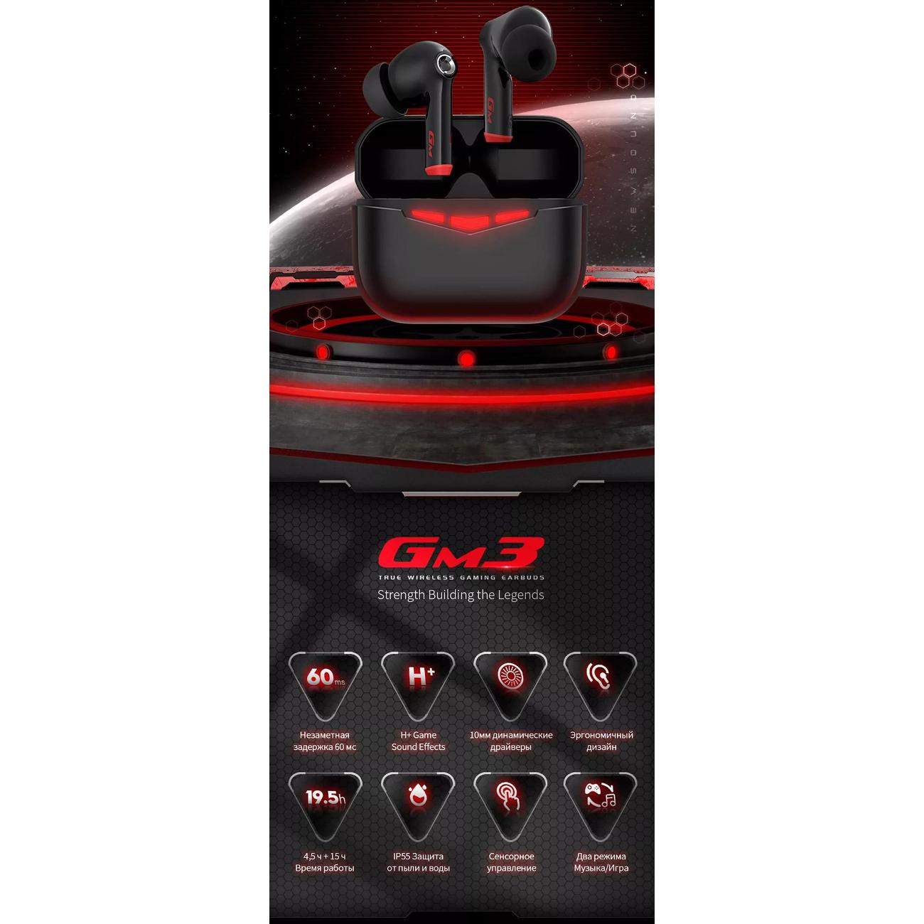 Наушники игровые True Wireless Edifier GM3 черный