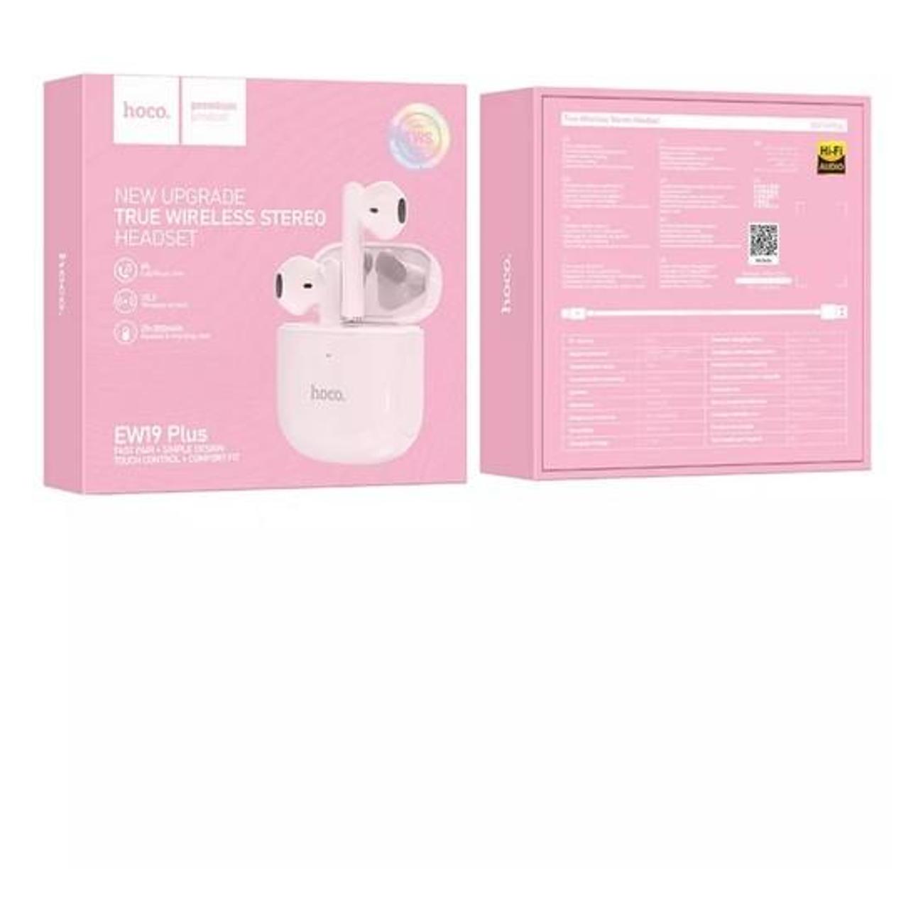 Наушники внутриканальные Bluetooth Hoco EW19 розовые