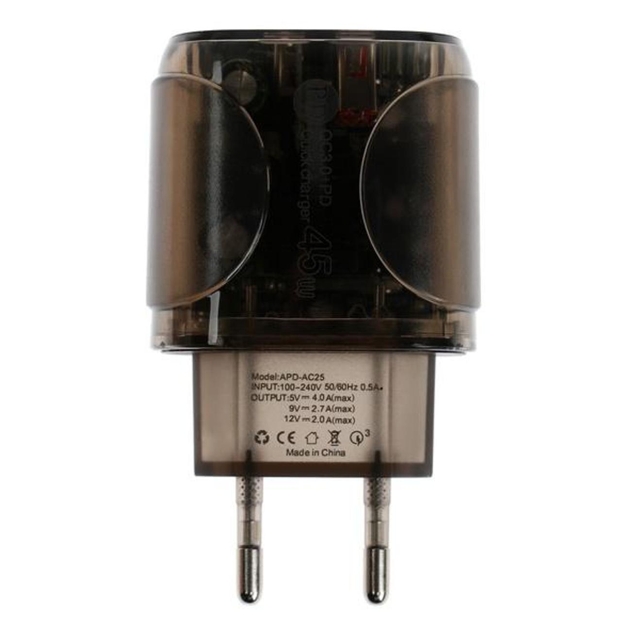 Сетевое зарядное устройство нет бренда OR-000 черное