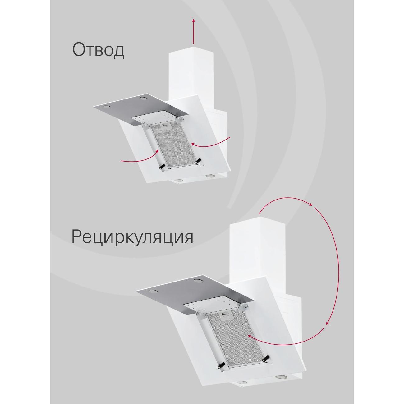 Вытяжка наклонная Krona FIONA E 600 PB White