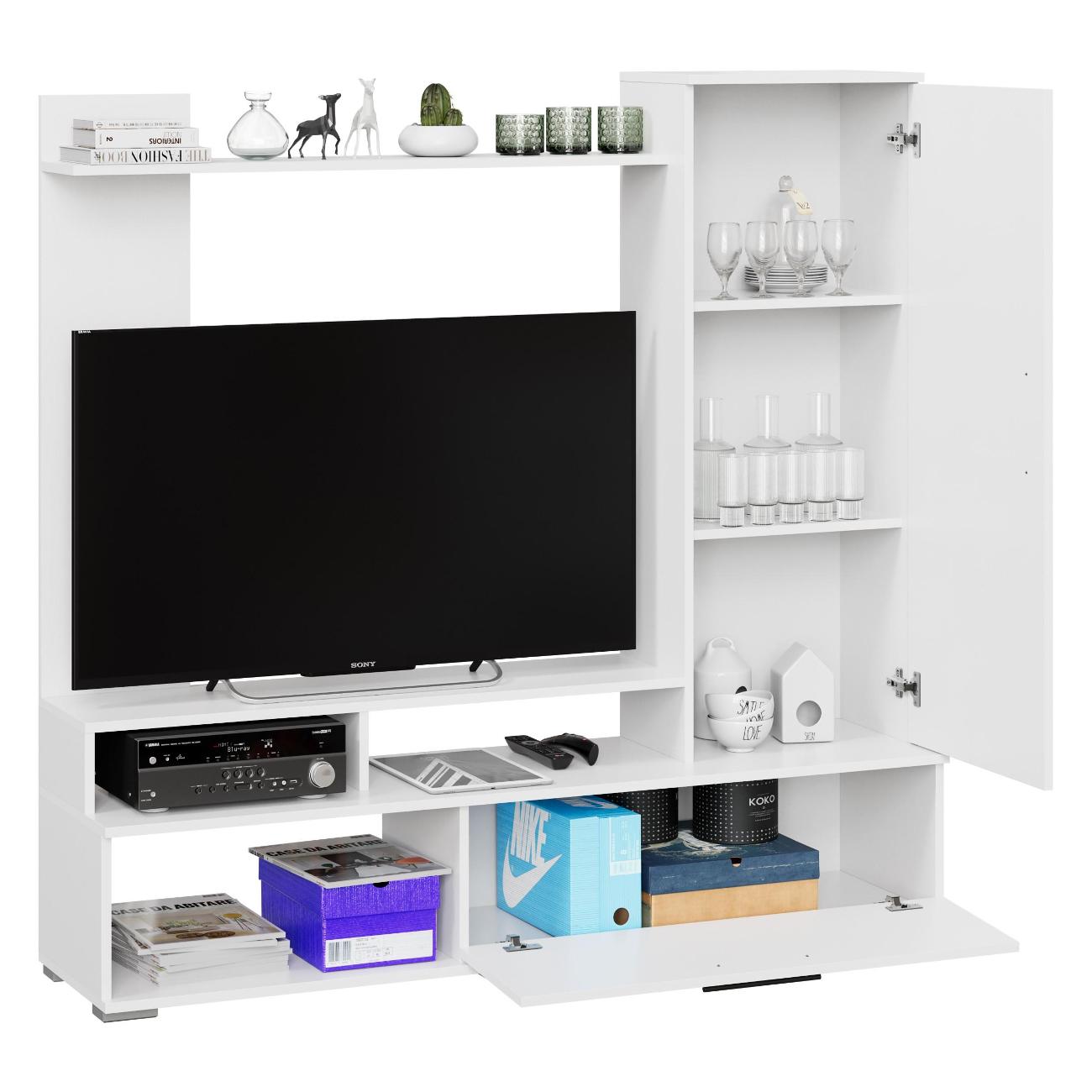 Стенка для гостиной Трия Слим 251084 белый ясень