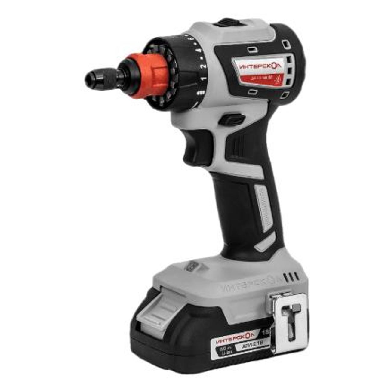 Шуруповерт аккумуляторный ИНТЕРСКОЛ ДА-13/18В 50 кейс