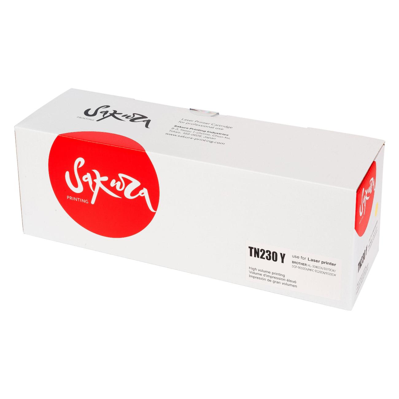 Картридж Sakura TN230Y для Brother желтый, 1400с