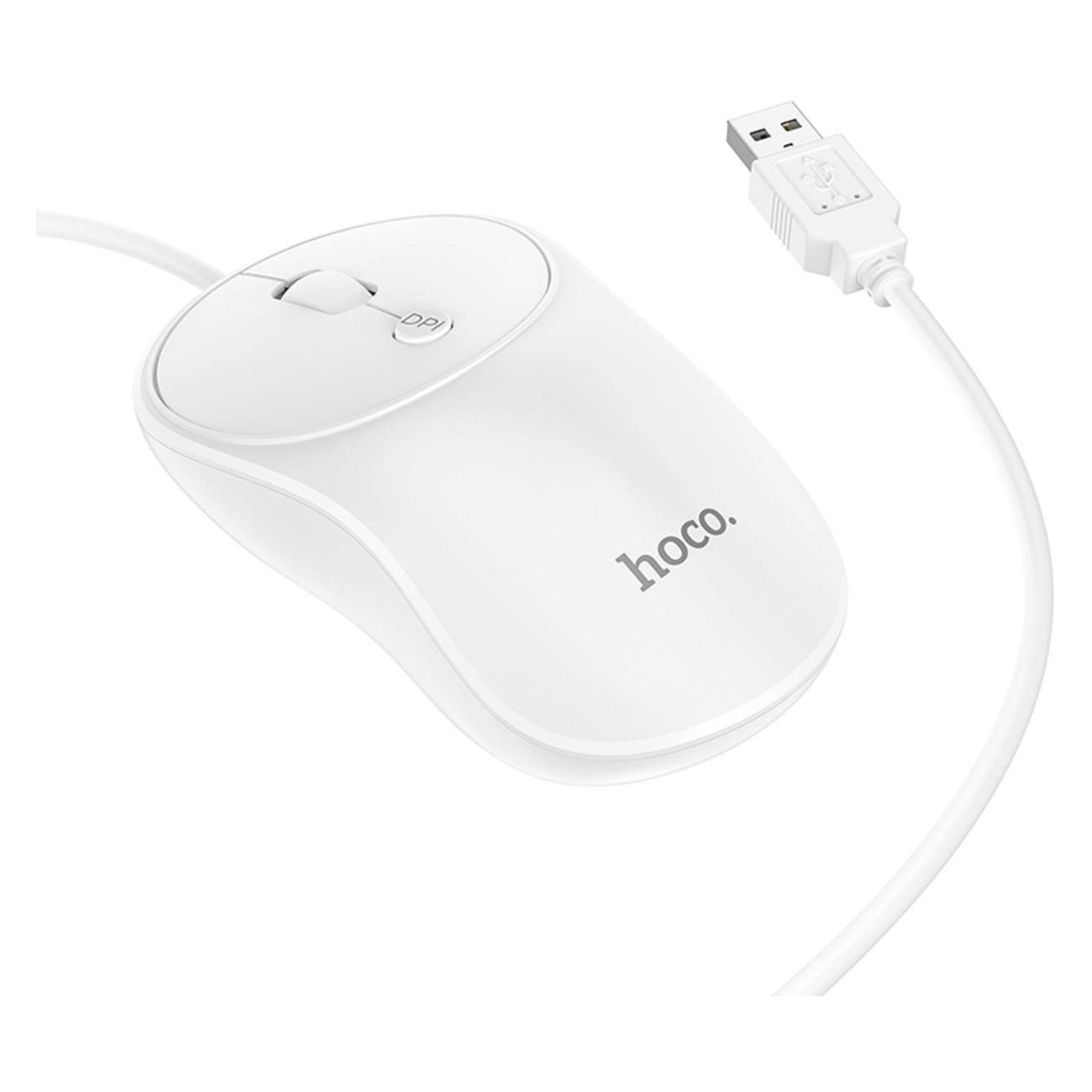 Мышь проводная Hoco GM13 белый