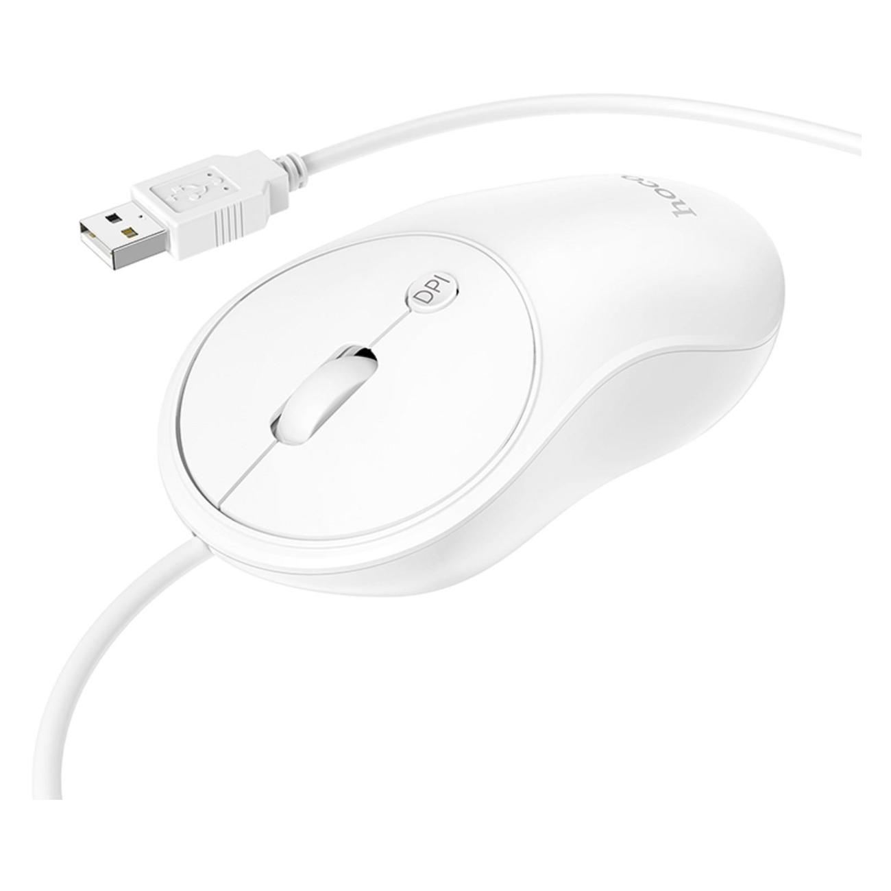 Мышь проводная Hoco GM13 белый