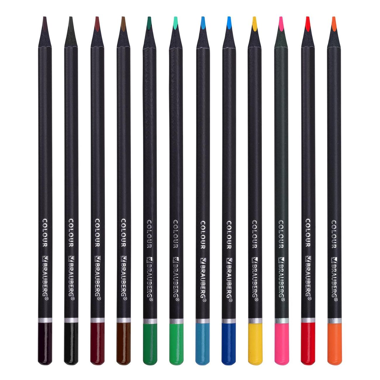 Набор карандашей Brauberg Black Wood 12цв