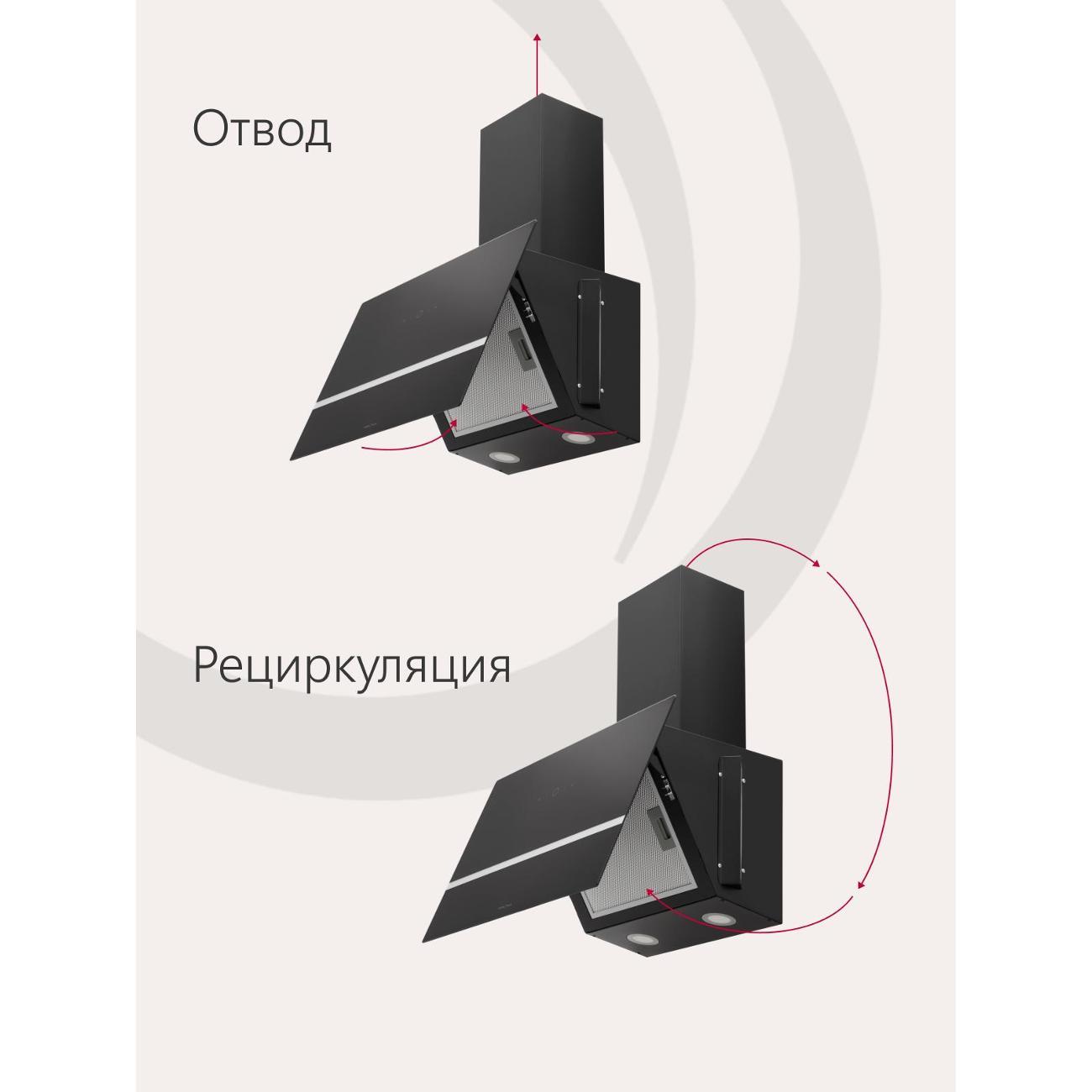 Вытяжка наклонная Krona BRUNA 600 KRHD207 черная
