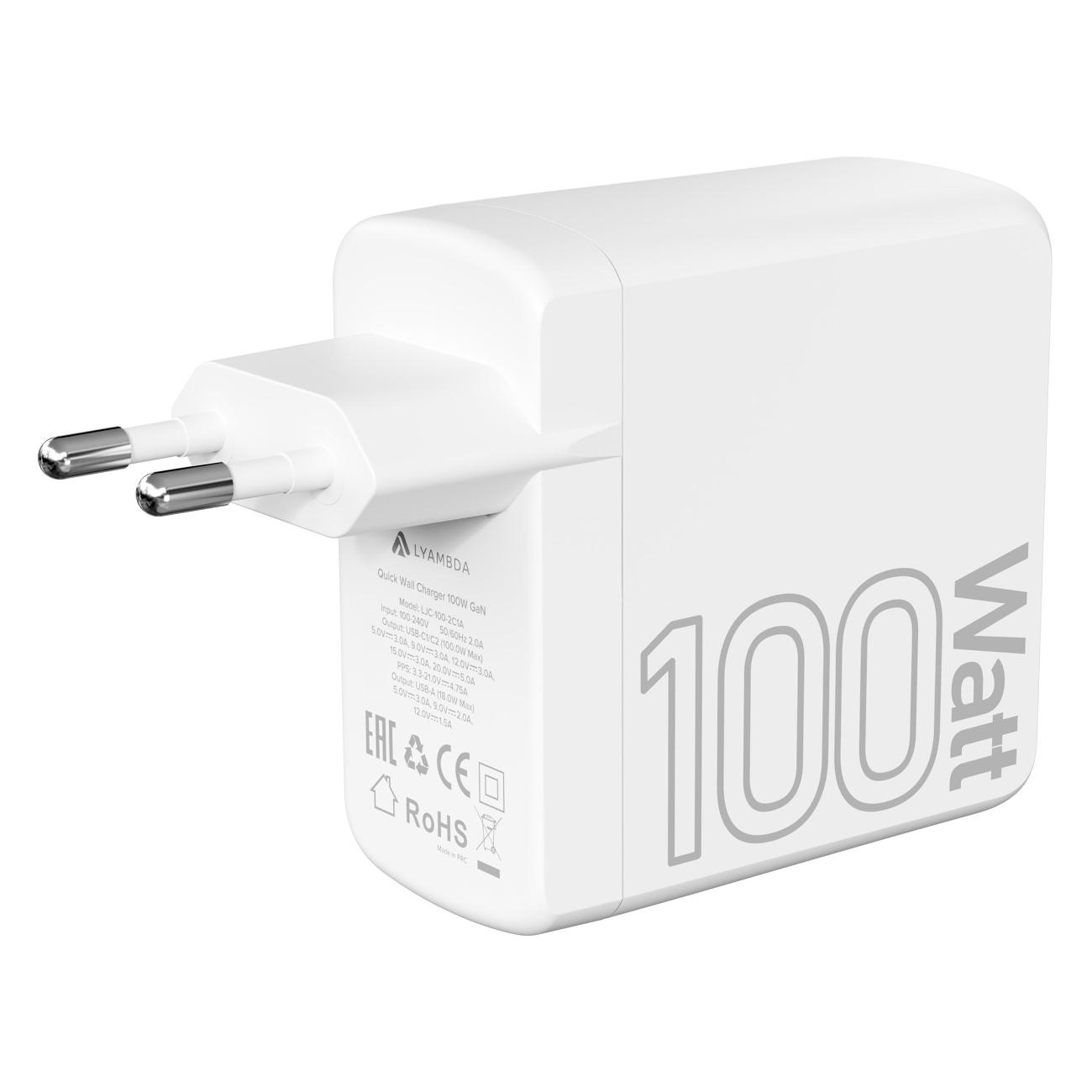 Сетевое зарядное устройство LYAMBDA LJC-100-2C1A