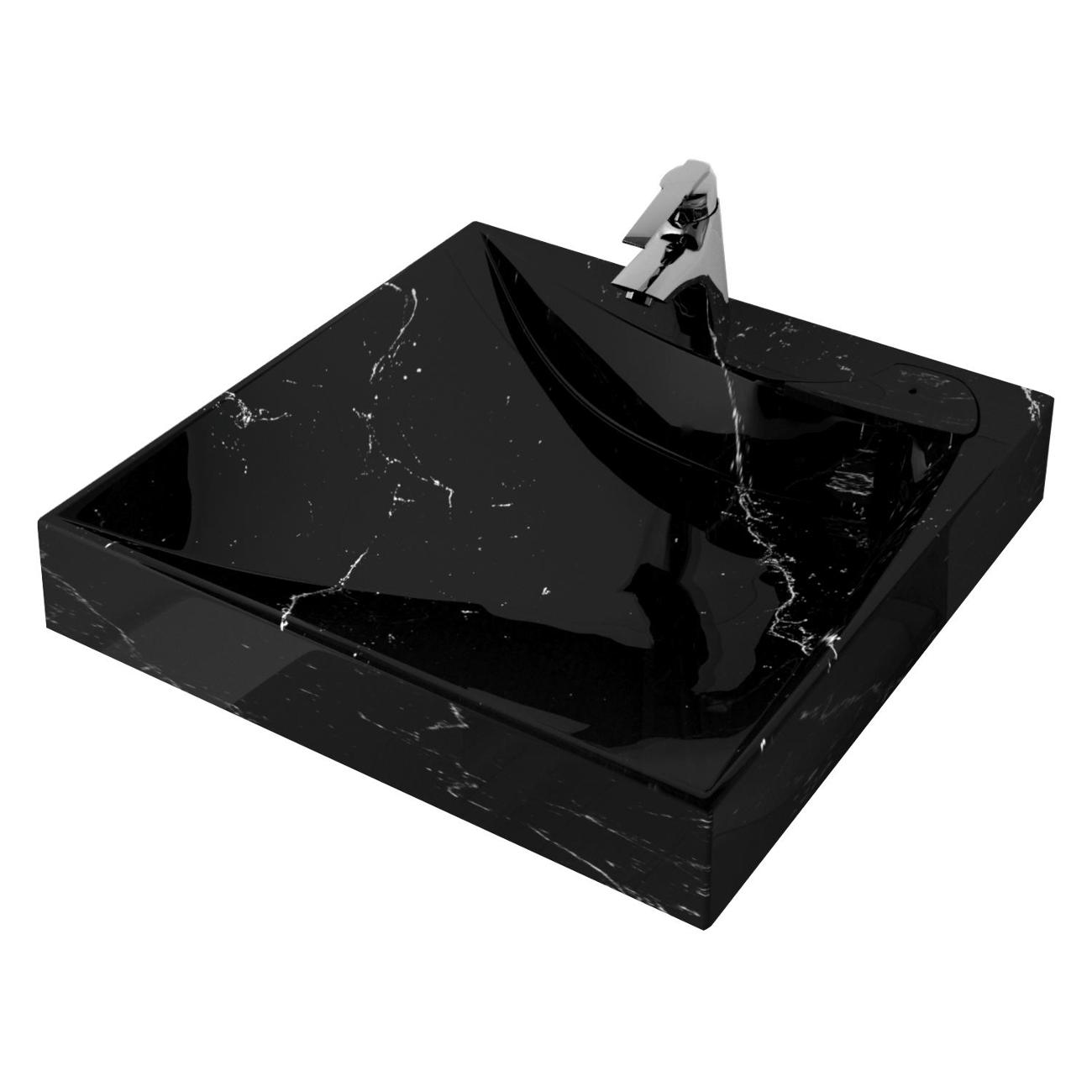 Раковина (умывальник) Stella Polar Турин 60*60, черный мрамор