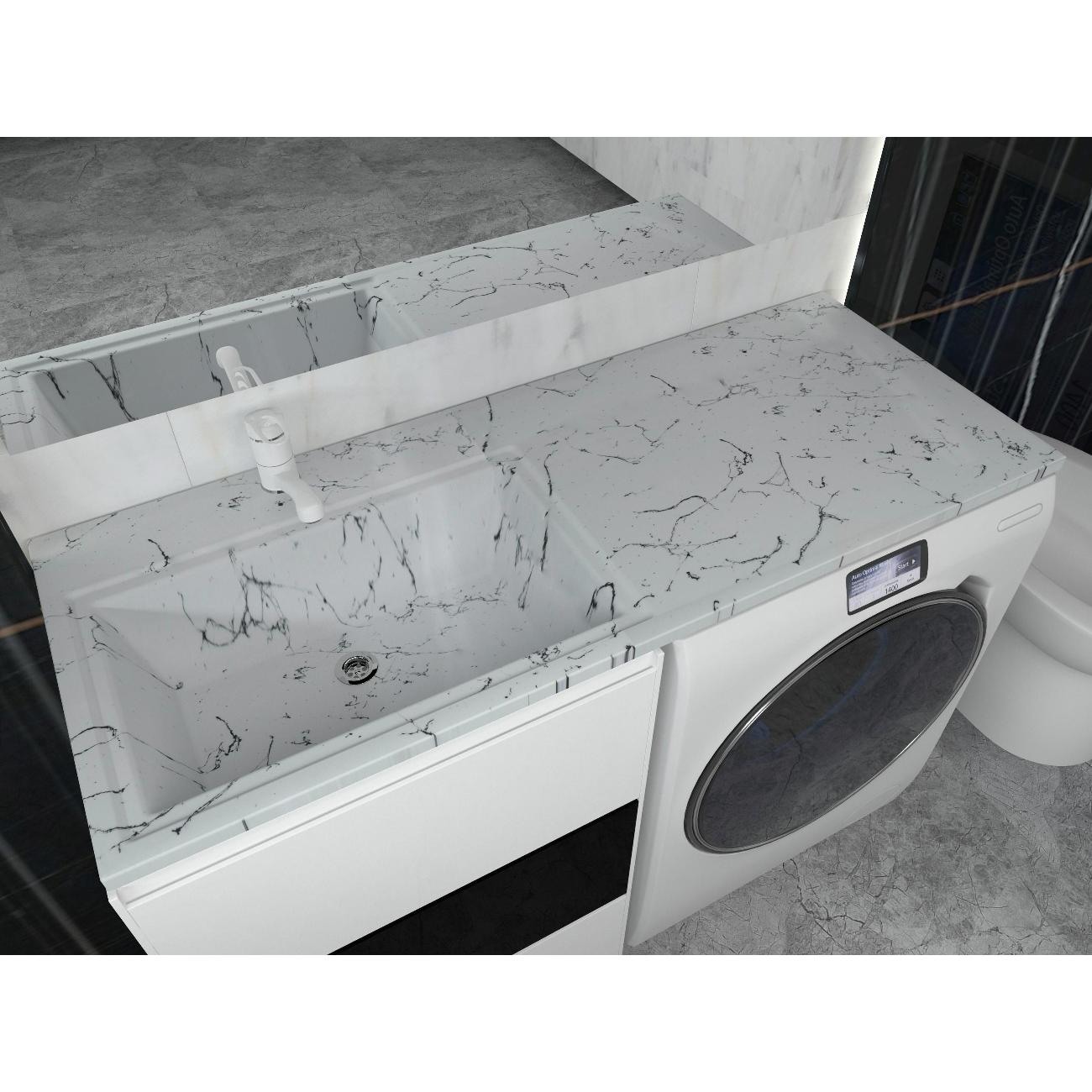 Раковина (умывальник) Stella Polar Мадлен 120, левая, белый мрамор