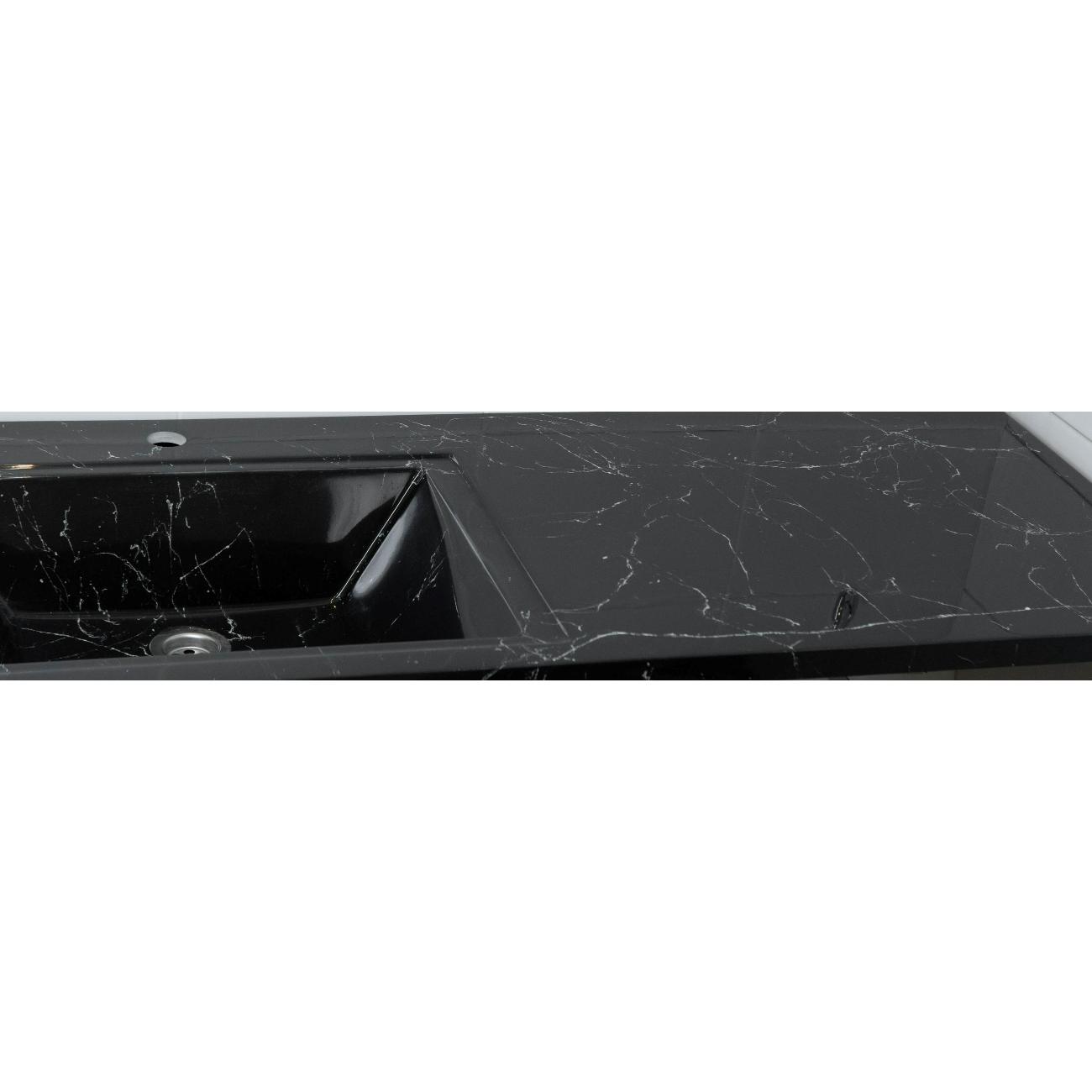 Раковина (умывальник) Stella Polar Мадлен 120, левая, черный мрамор