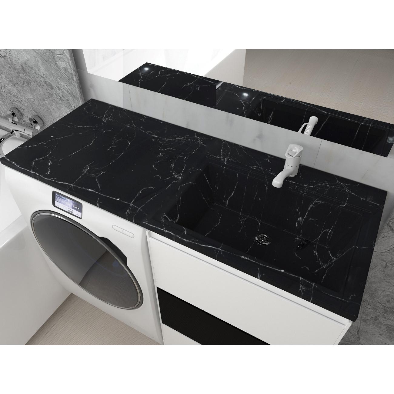 Раковина (умывальник) Stella Polar Мадлен 120, правая, черный мрамор