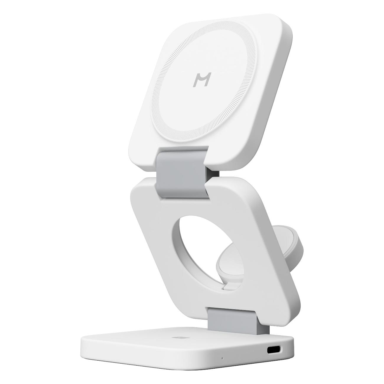Беспроводное зарядное устройство Magssory Flex 3 в 1 белое