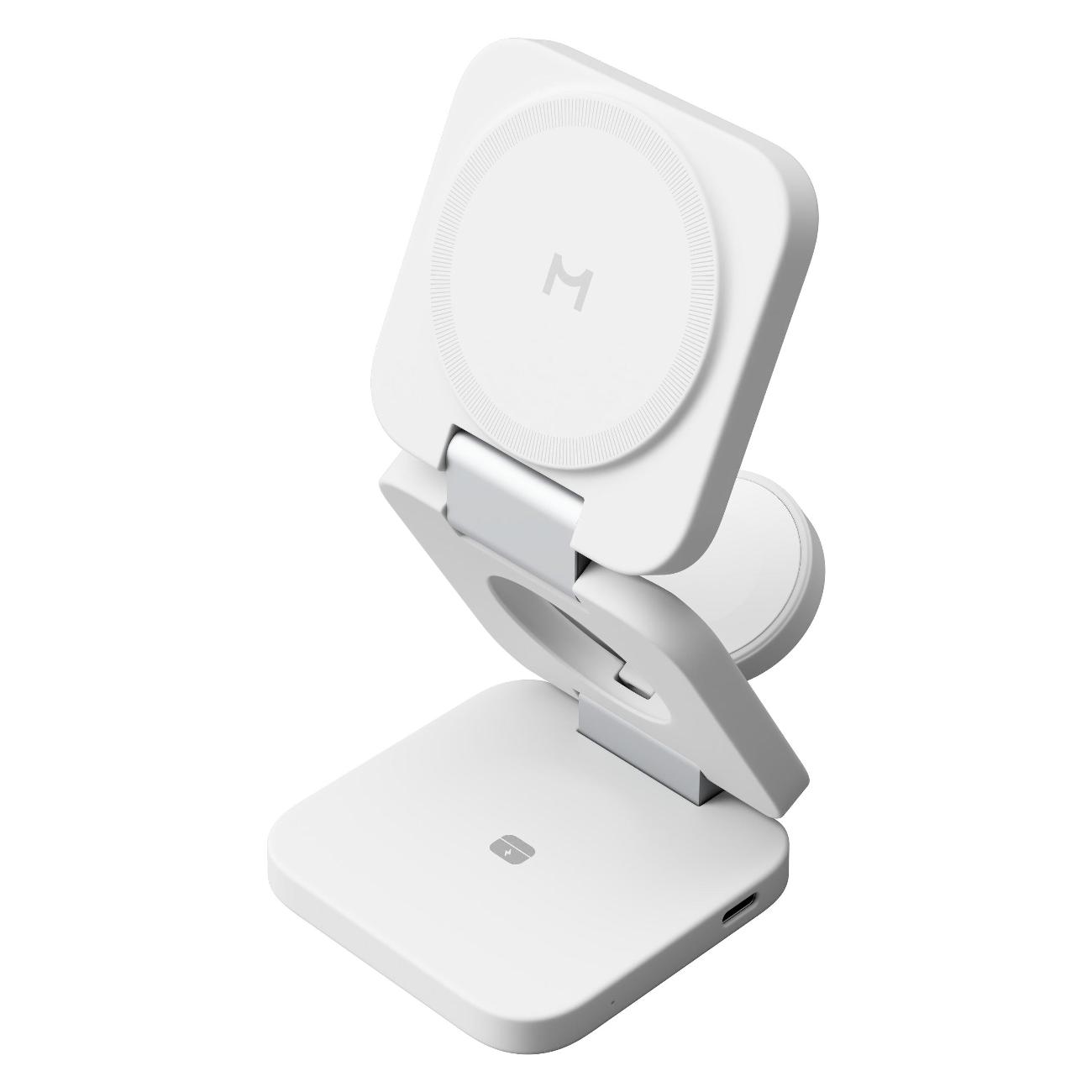 Беспроводное зарядное устройство Magssory Flex 3 в 1 белое