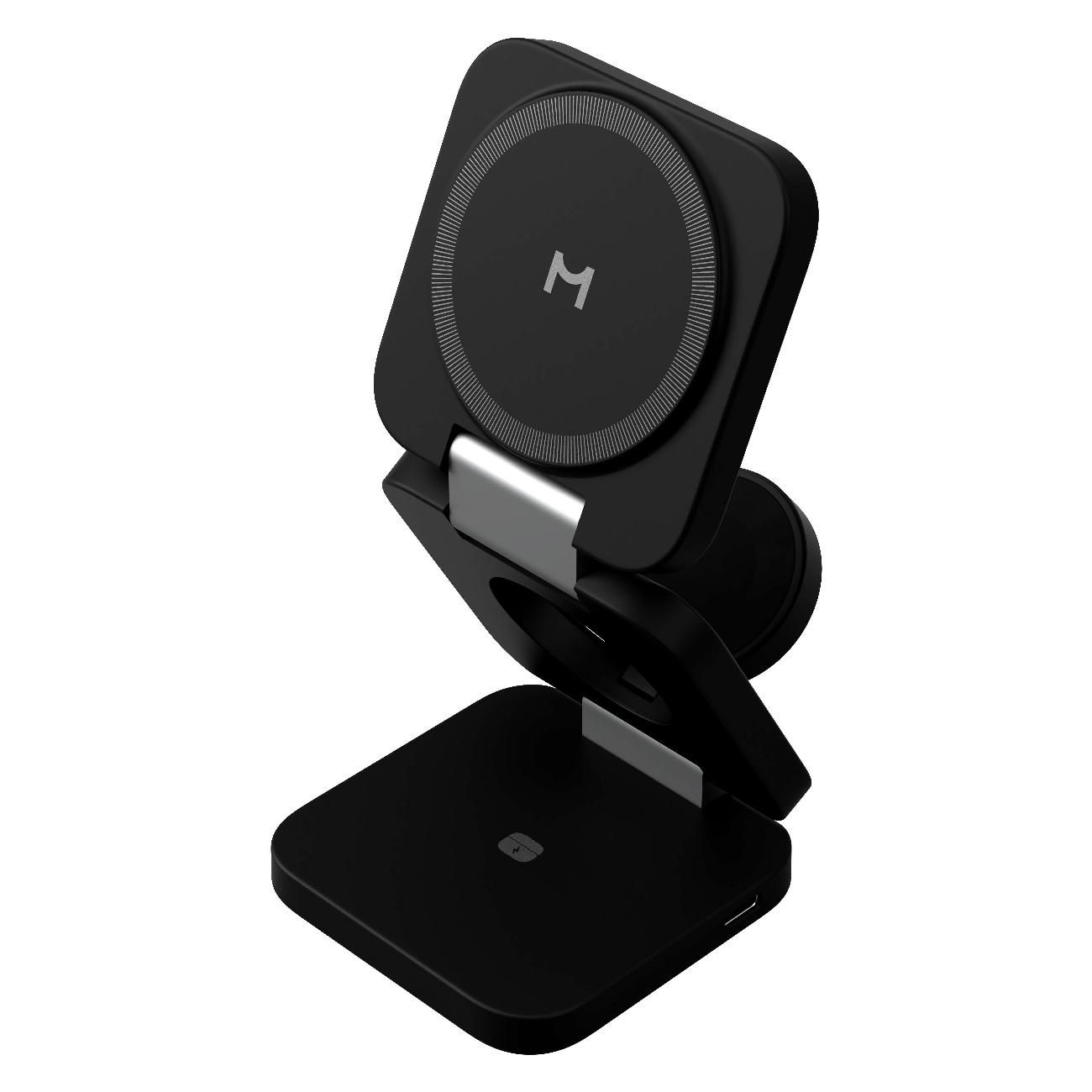 Беспроводное зарядное устройство Magssory Flex 3 в 1 для Apple черное