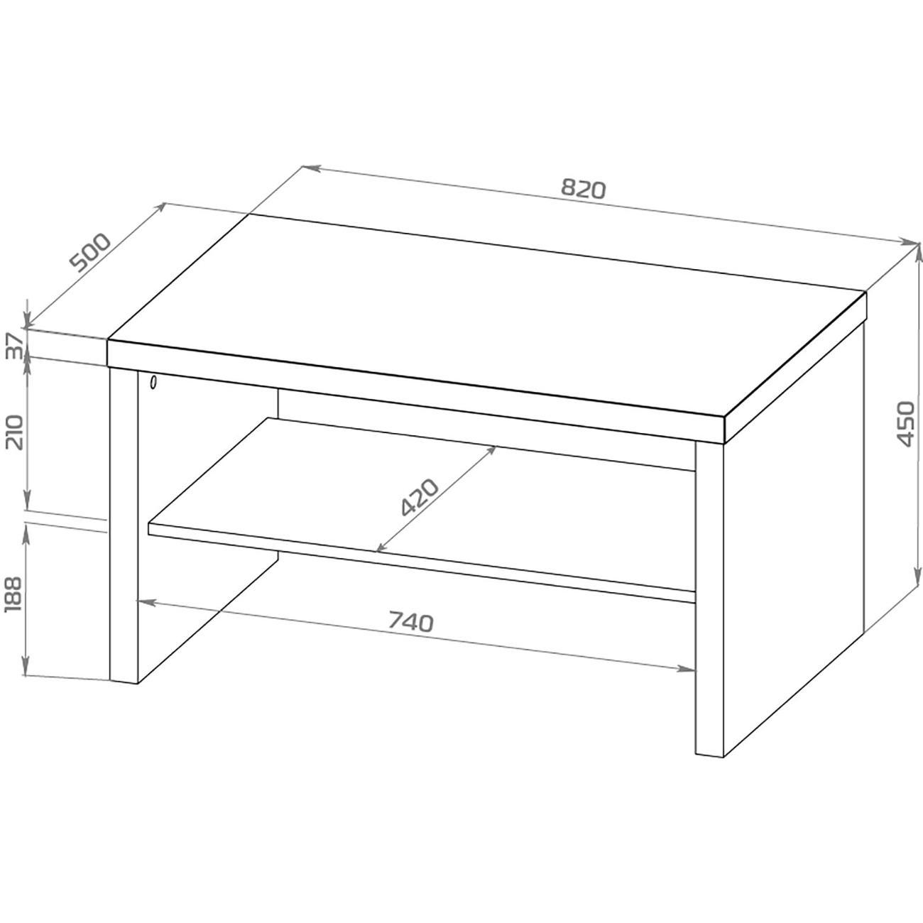 Стол журнальный Гуд Лакк Энкель 82С 82x50x45 дуб беленый