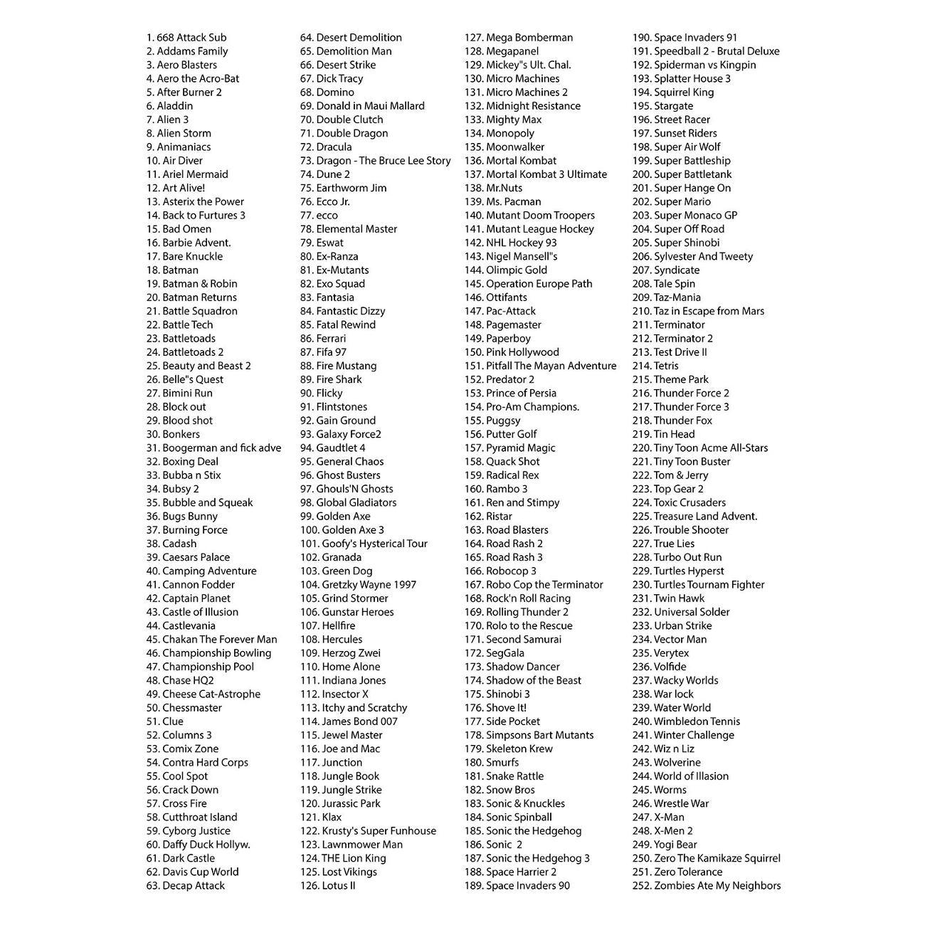 Игровая приставка Mega Drive 252