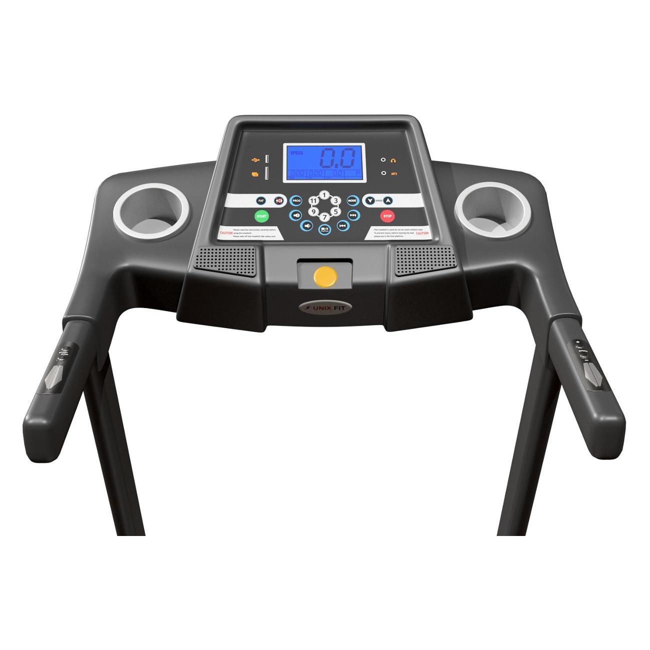 Беговая дорожка для дома UnixFit ST-600X складная, пиковая мощность 2.8 л.с., до 120 кг, беговое полотно 120x42 см, скорость 0.8 - 14.8 км/ч, угол наклона 0-10 %