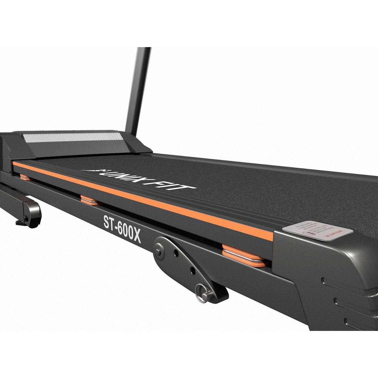 Беговая дорожка для дома UnixFit ST-600X складная, пиковая мощность 2.8 л.с., до 120 кг, беговое полотно 120x42 см, скорость 0.8 - 14.8 км/ч, угол наклона 0-10 %