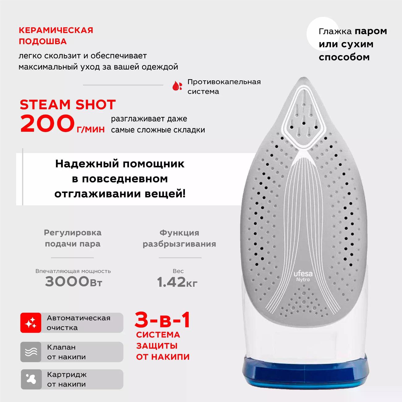 Утюг Ufesa NYTRO белый/синий (80105674)