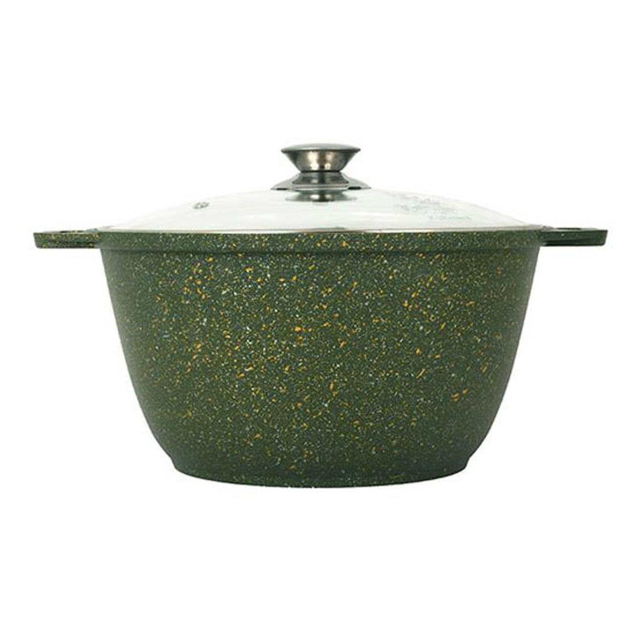 Кастрюля Kukmara Trendy style malachite, 4 л со стеклянной крышкой