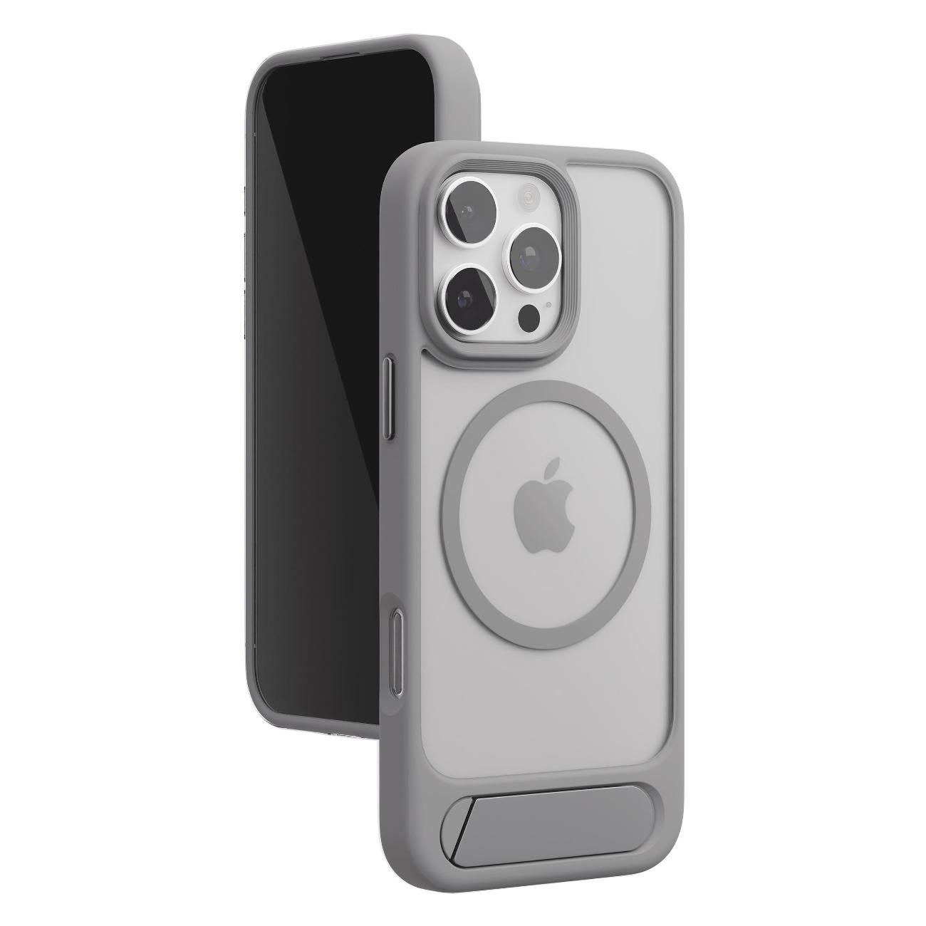 Чехол vlp Stand Case Magsafe для iPhone 16 Pro серый