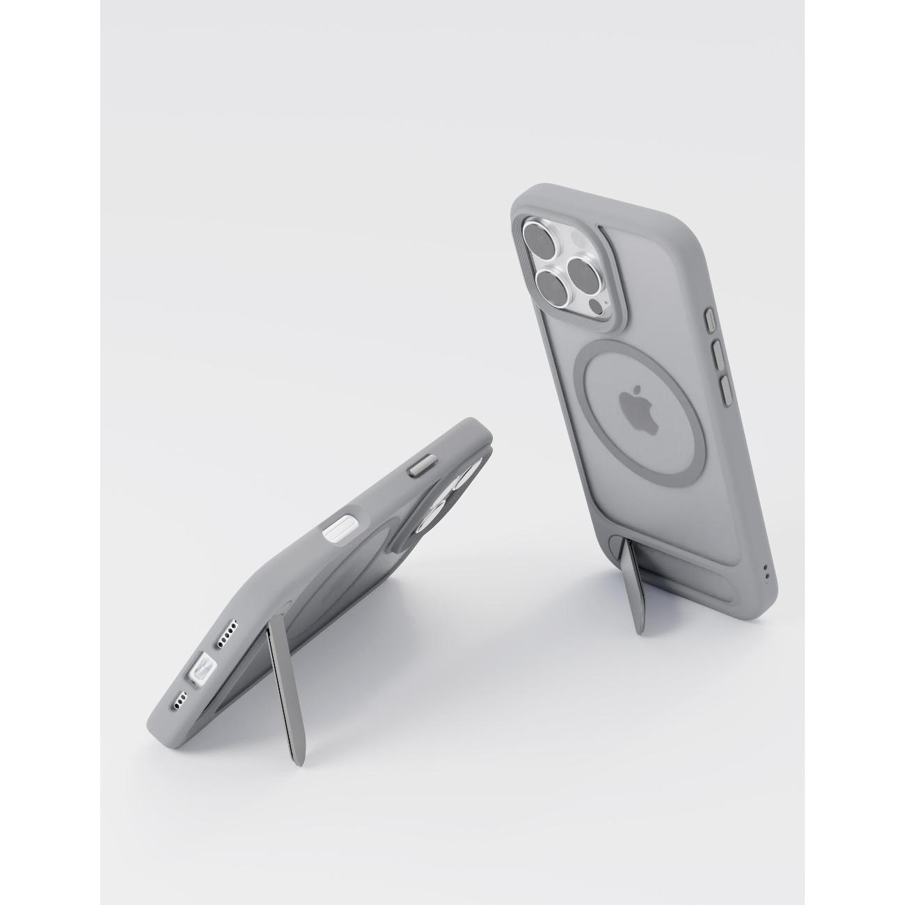 Чехол vlp Stand Case Magsafe для iPhone 16 Pro серый