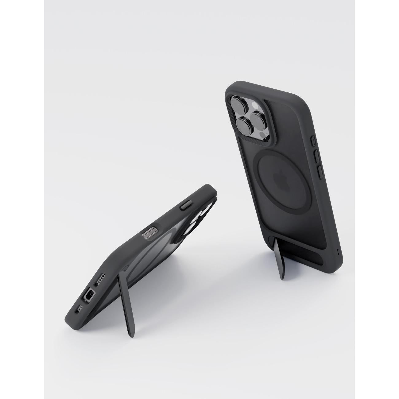 Чехол vlp Stand Case Magsafe для iPhone 16 Pro Max черный