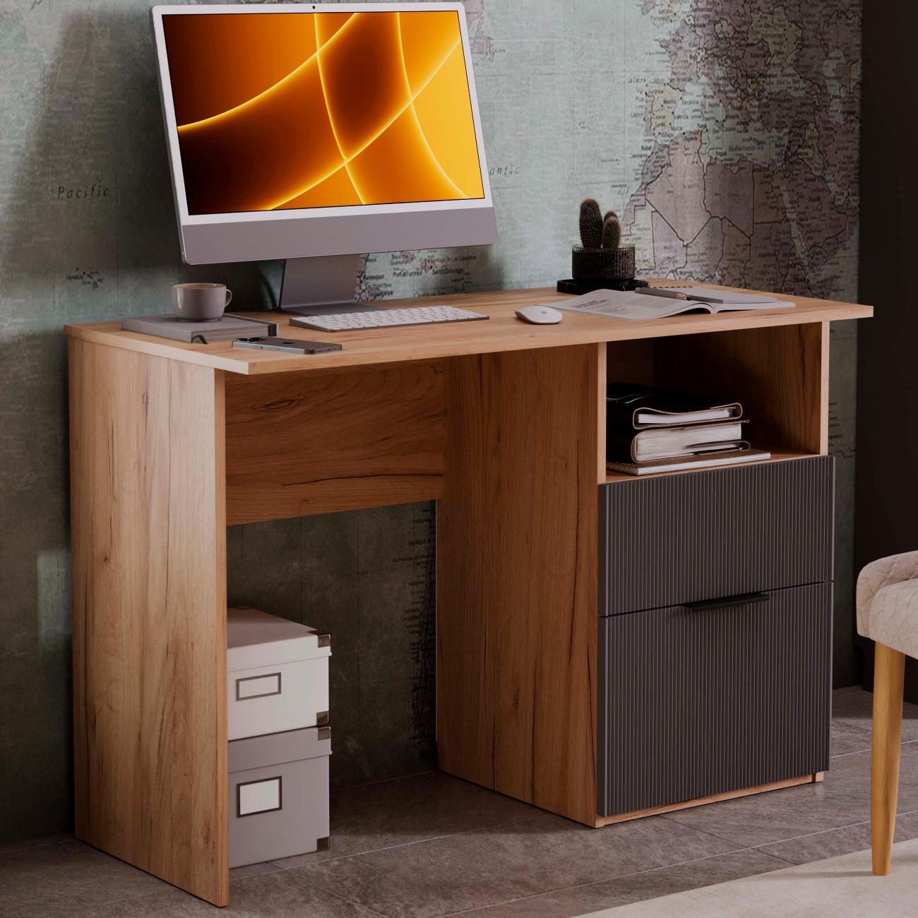 Стол компьютерный Трия Ремикс золотой/серый