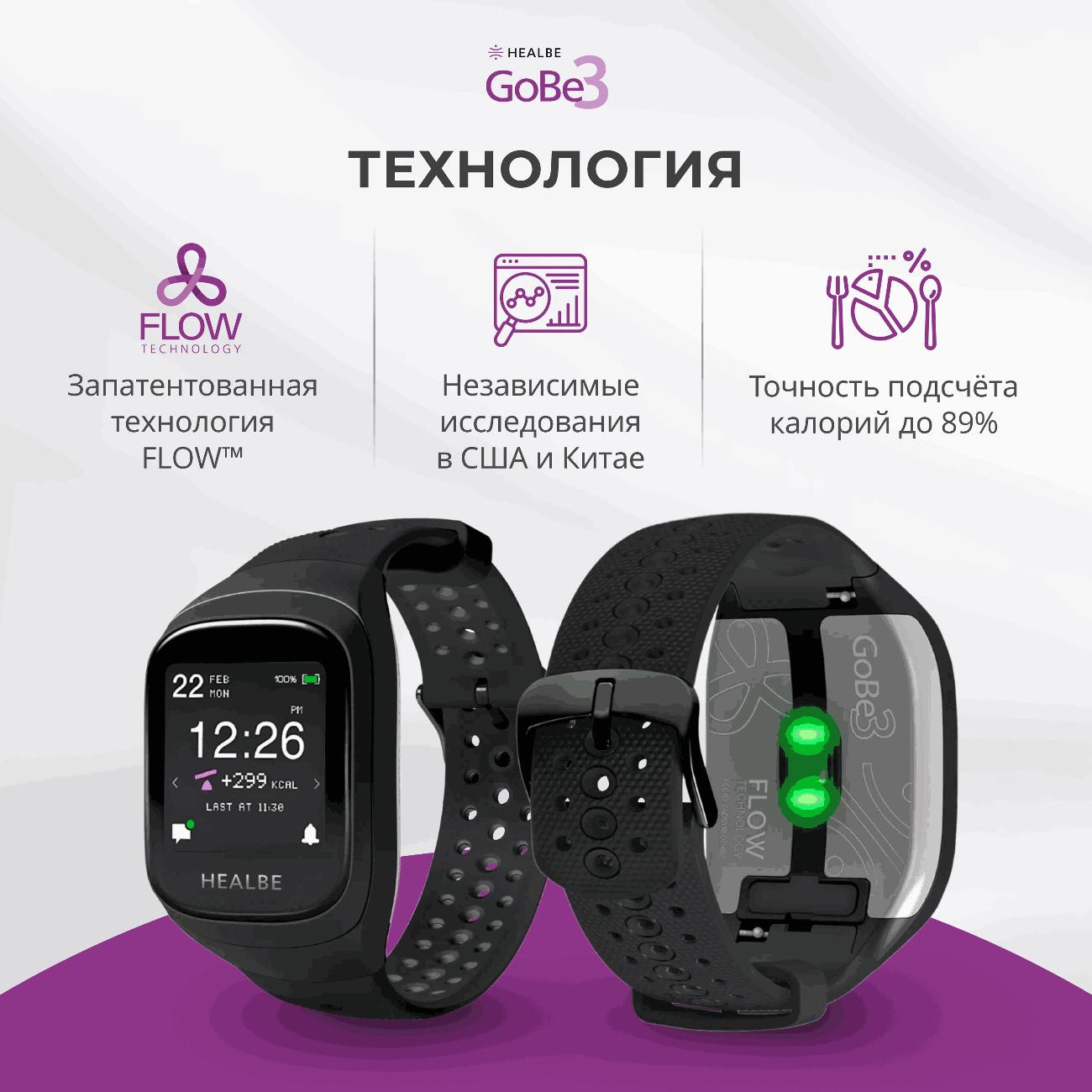 Смарт-часы Healbe GoBe3 обсидиан