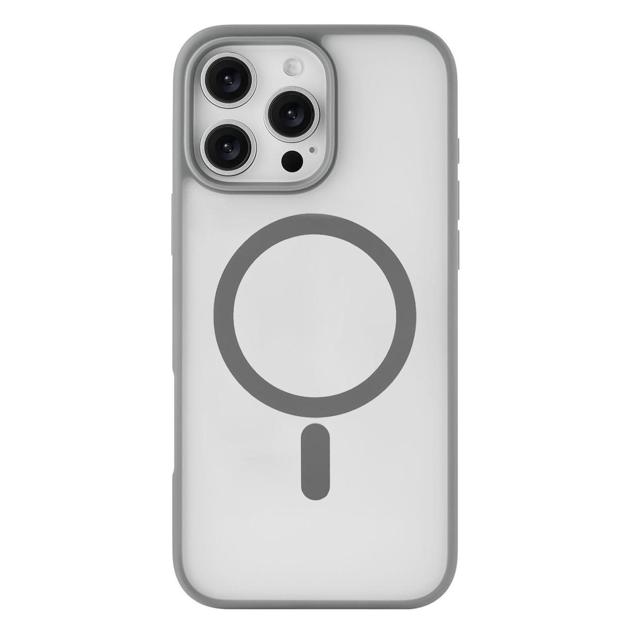Чехол uBear для iPhone 16 Pro Max, силк-тач, серый фото