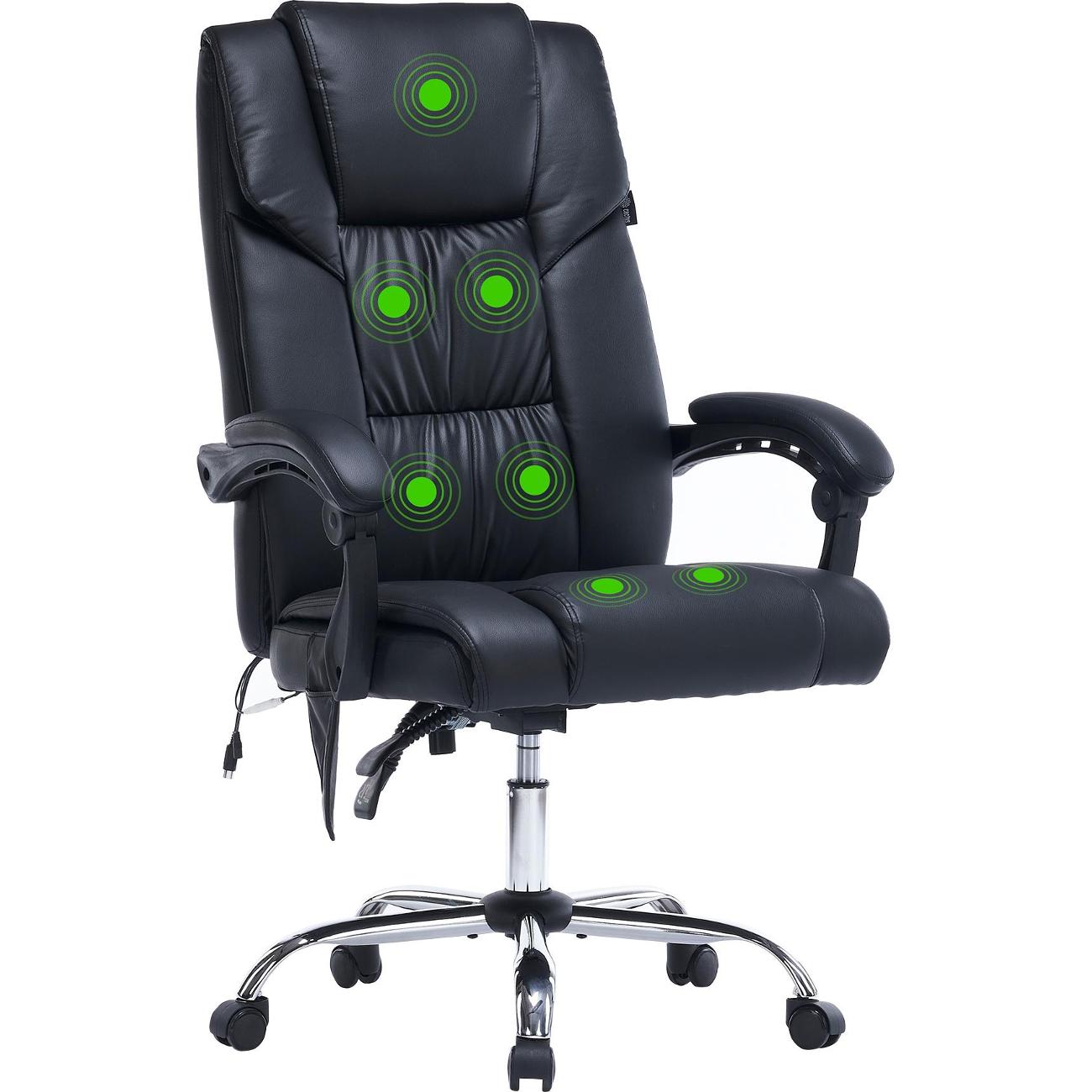 Кресло компьютерное с вибромассажем Cactus CS-CHR-OC02M-BK