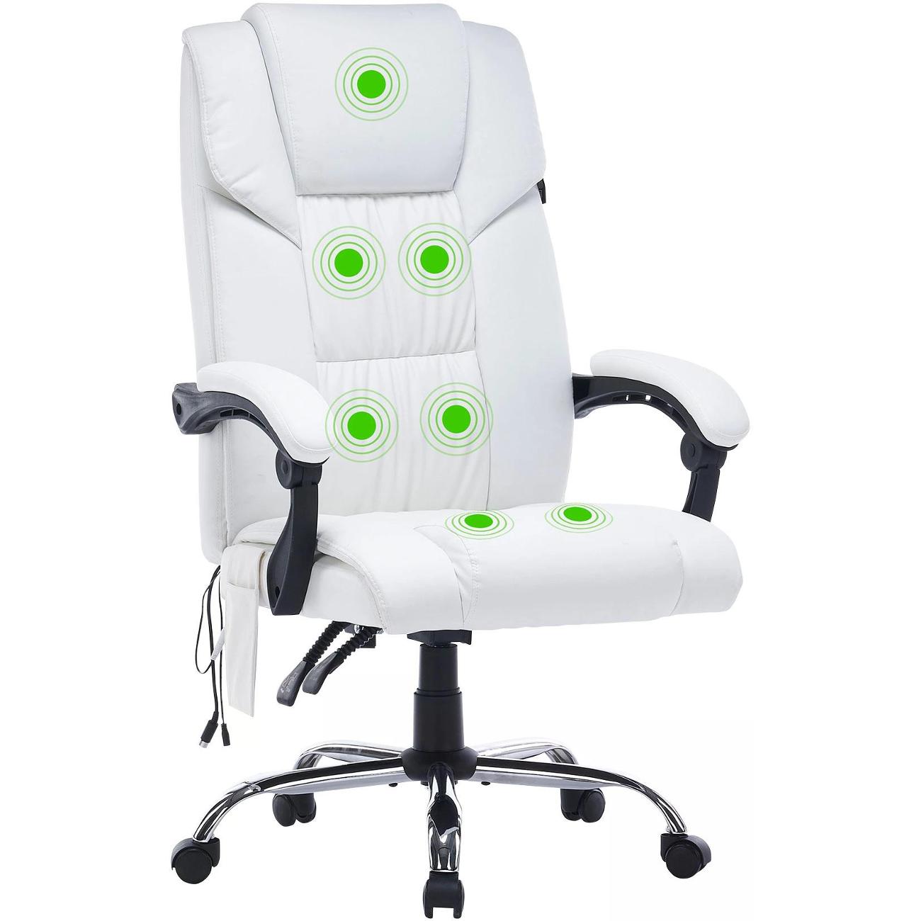 Кресло компьютерное с вибромассажем Cactus CS-CHR-OC02M-WT