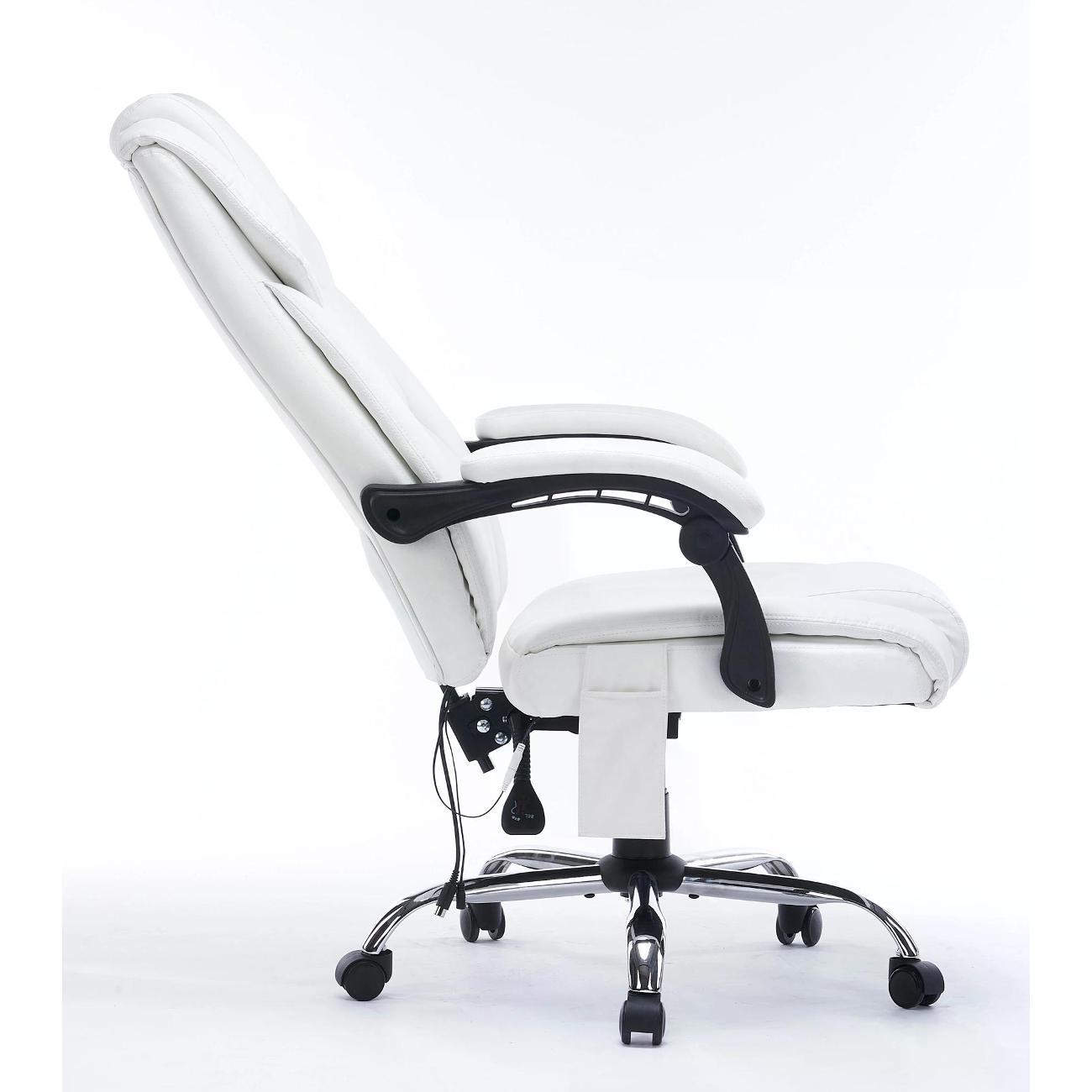 Кресло компьютерное с вибромассажем Cactus CS-CHR-OC02M-WT